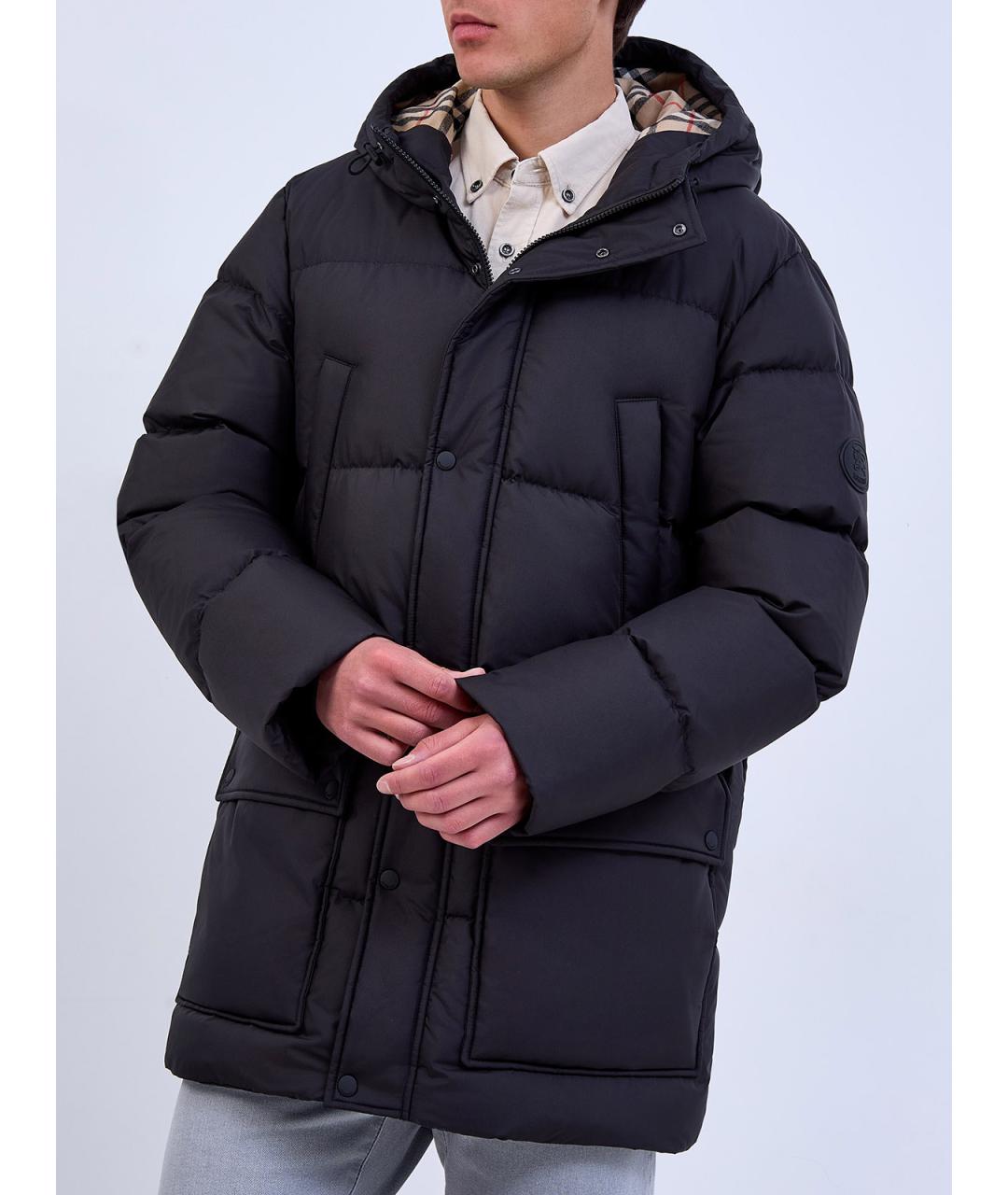 BURBERRY Черный полиэстеровый пуховик, фото 3