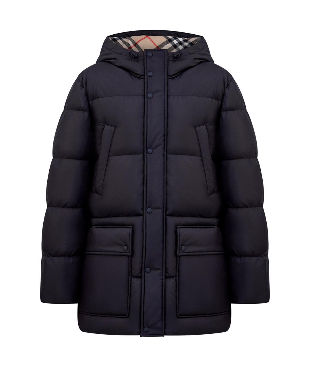 BURBERRY Черный полиэстеровый пуховик, фото 1