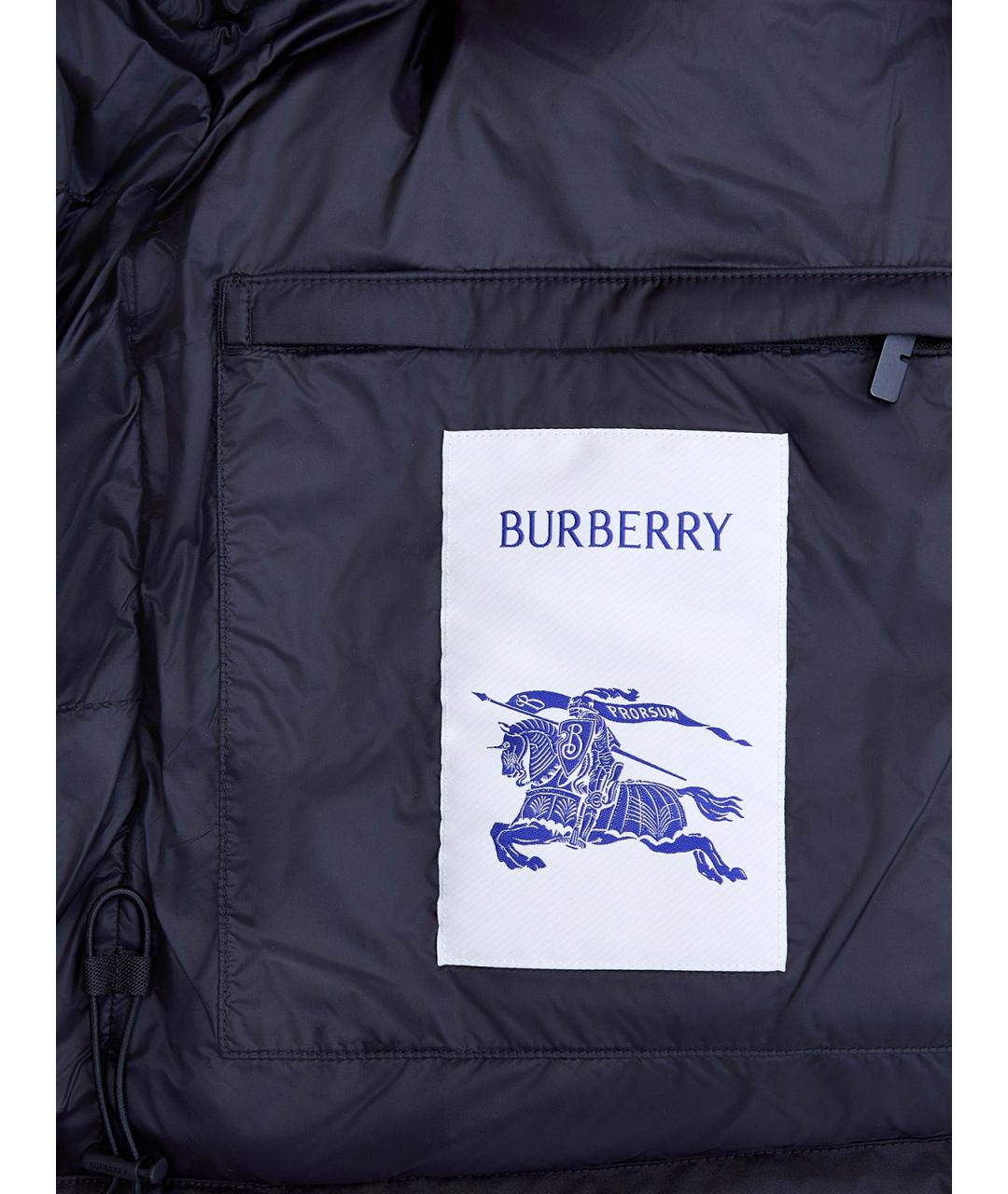 BURBERRY Черный полиэстеровый пуховик, фото 8