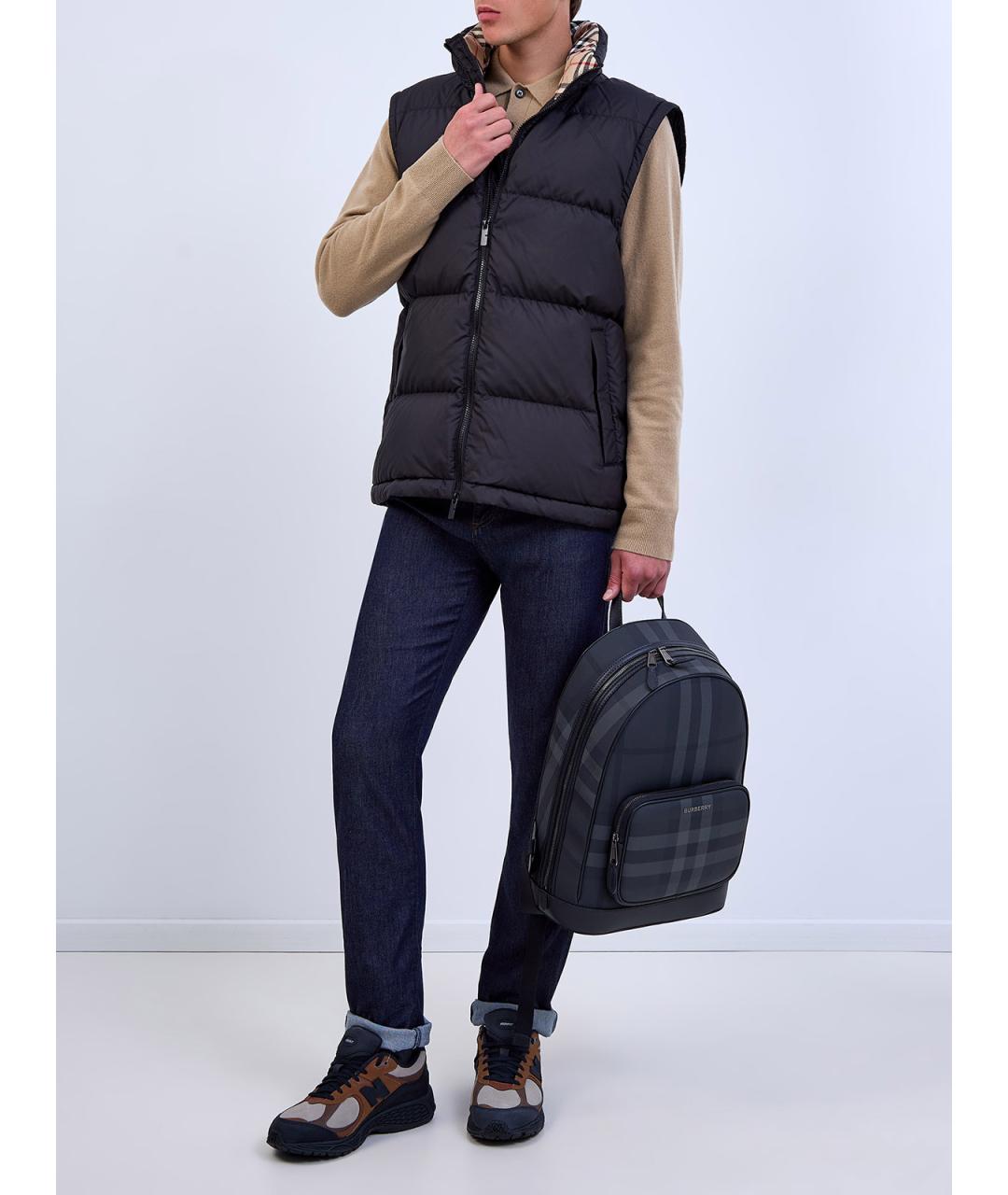 BURBERRY Черный полиэстеровый пуховик, фото 3