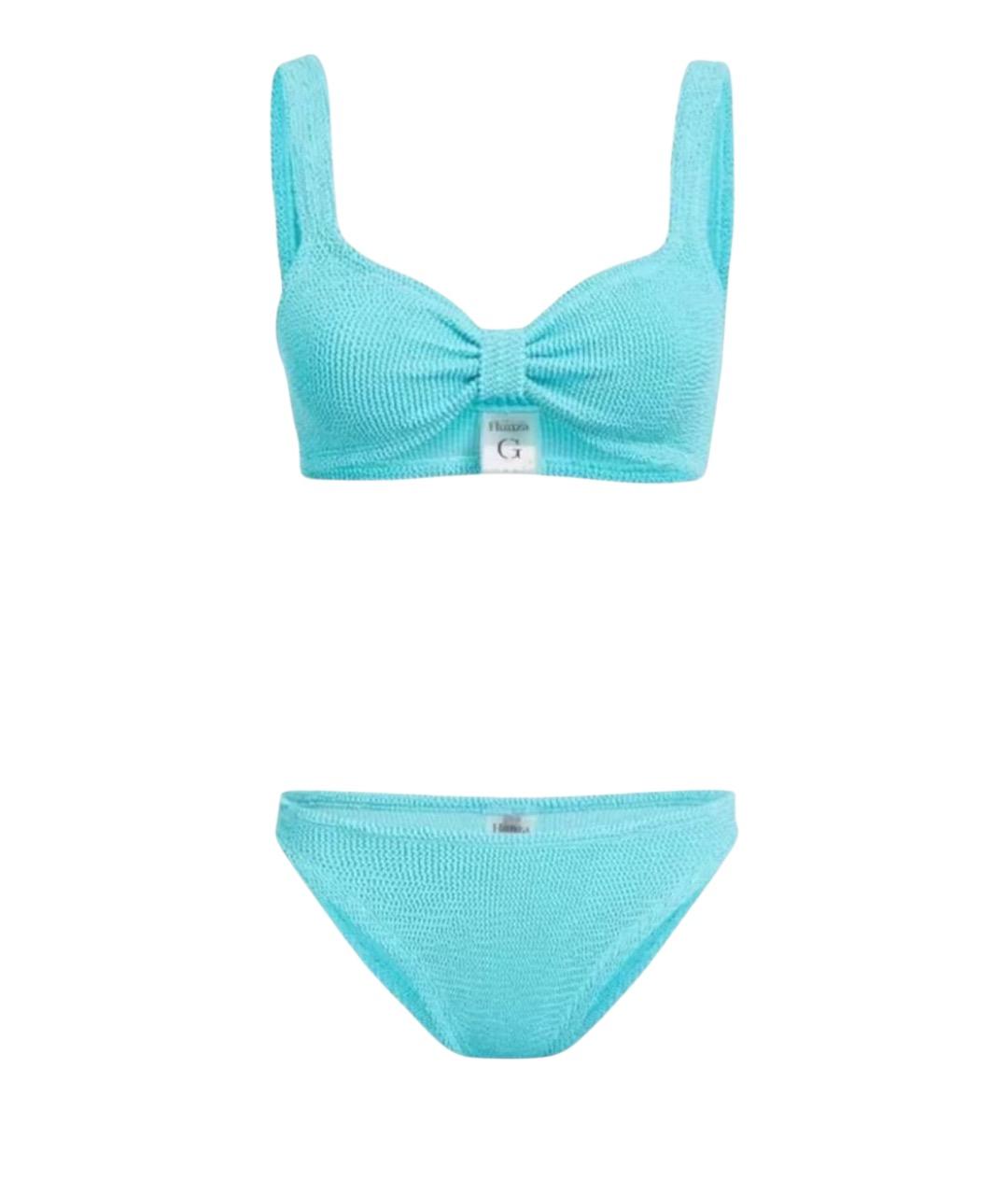 HUNZA G Бирюзовый полиамидовый купальник, фото 1