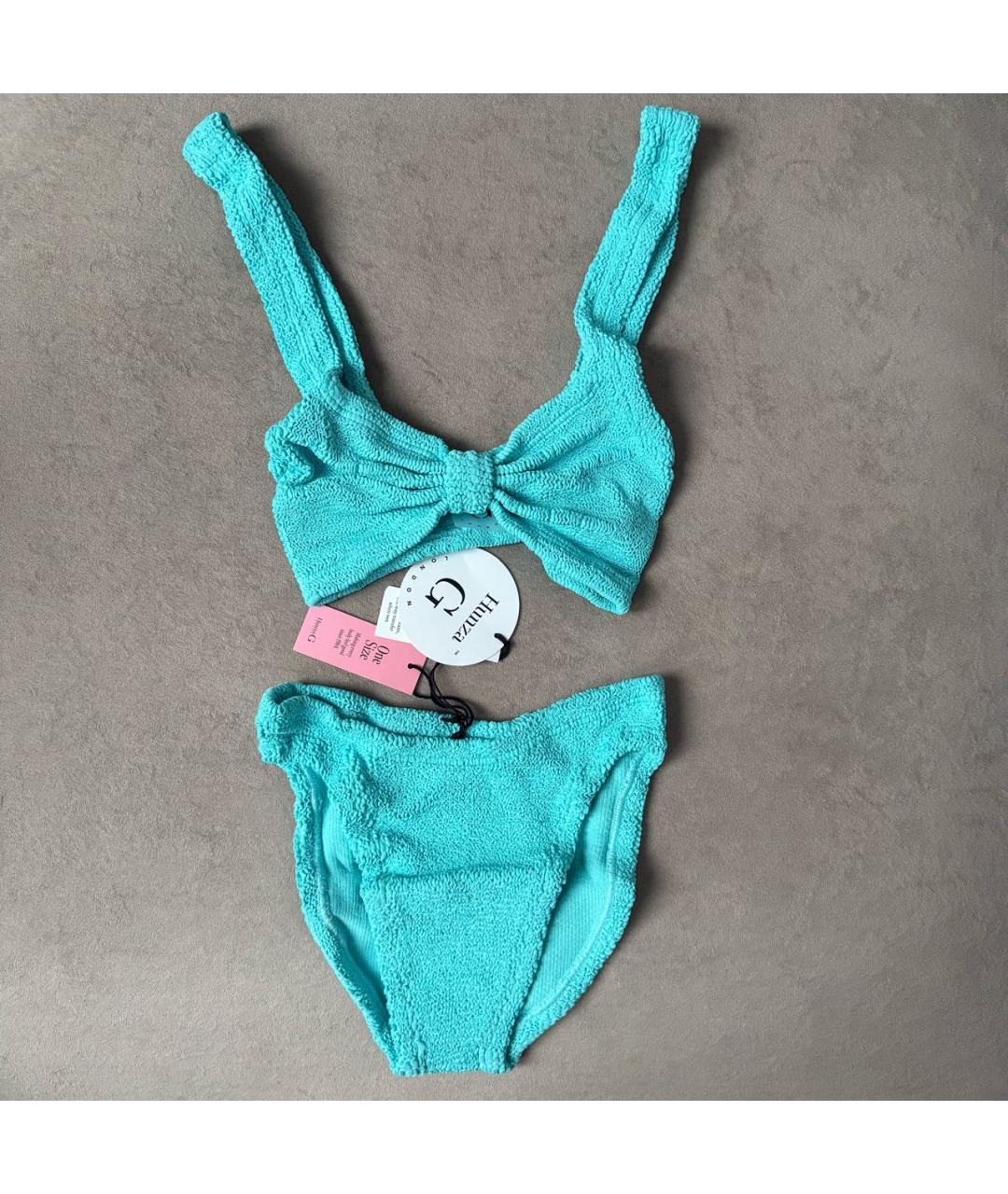 HUNZA G Бирюзовый полиамидовый купальник, фото 2