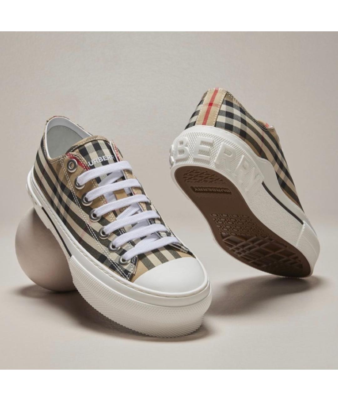 BURBERRY Бежевые кеды, фото 4