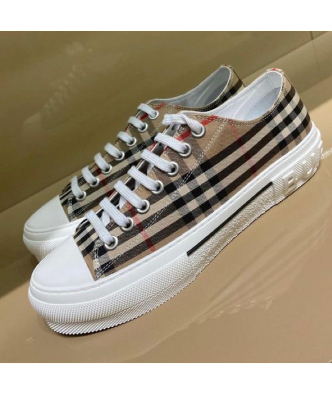 BURBERRY Бежевые кеды, фото 3