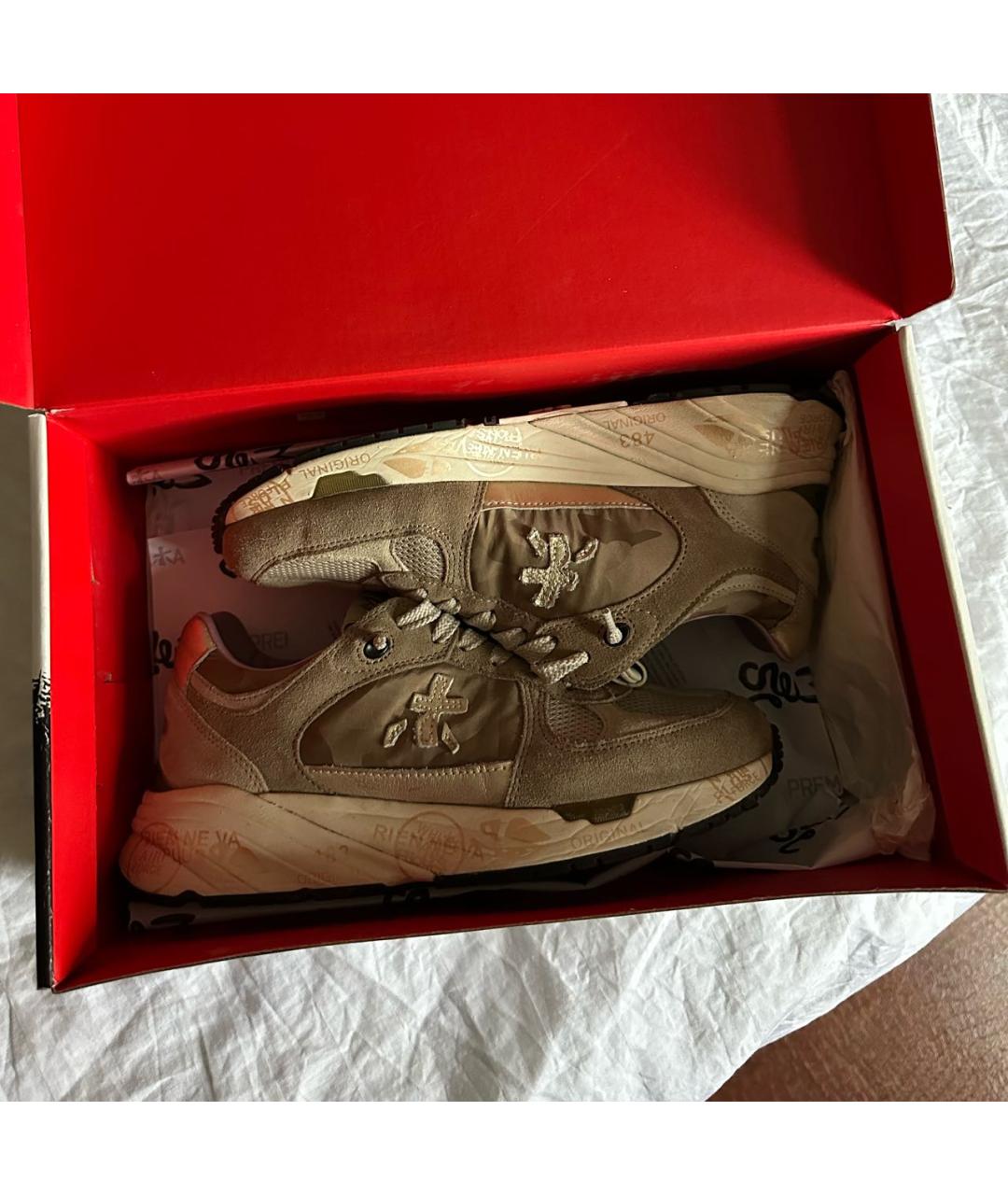 PREMIATA Бежевые замшевые кроссовки, фото 6