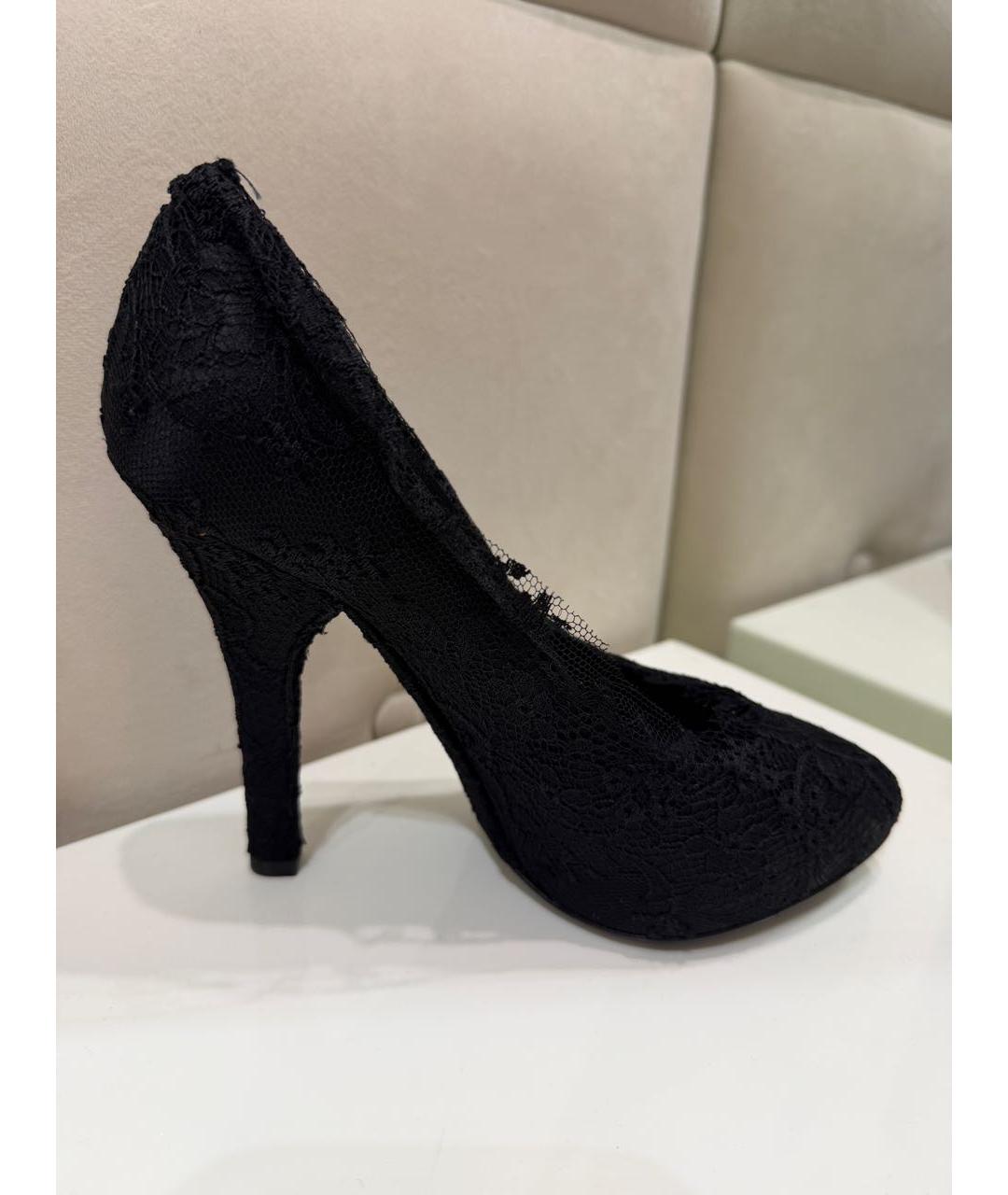 DOLCE&GABBANA Черные текстильные туфли, фото 4