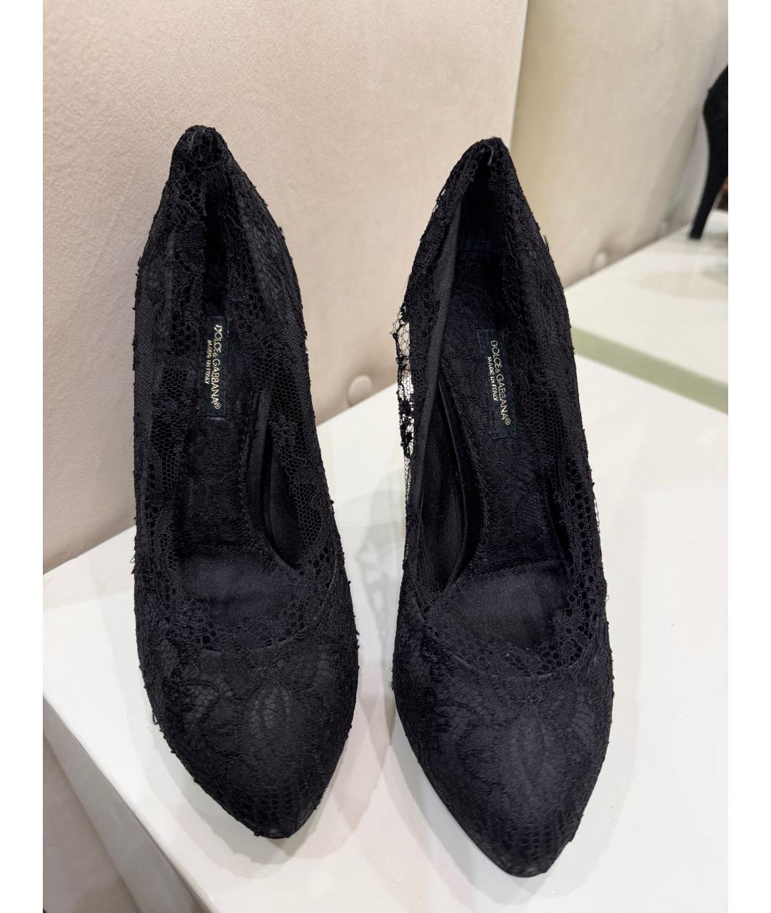 DOLCE&GABBANA Черные текстильные туфли, фото 5