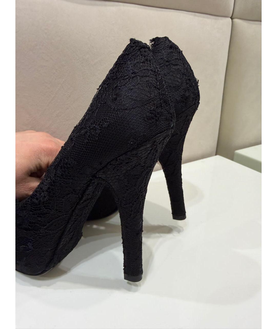 DOLCE&GABBANA Черные текстильные туфли, фото 3