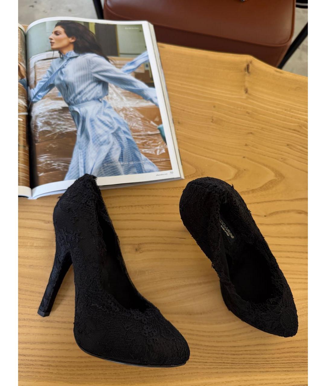 DOLCE&GABBANA Черные текстильные туфли, фото 5