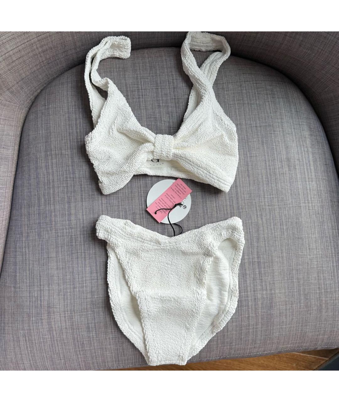 HUNZA G Белый полиамидовый купальник, фото 2