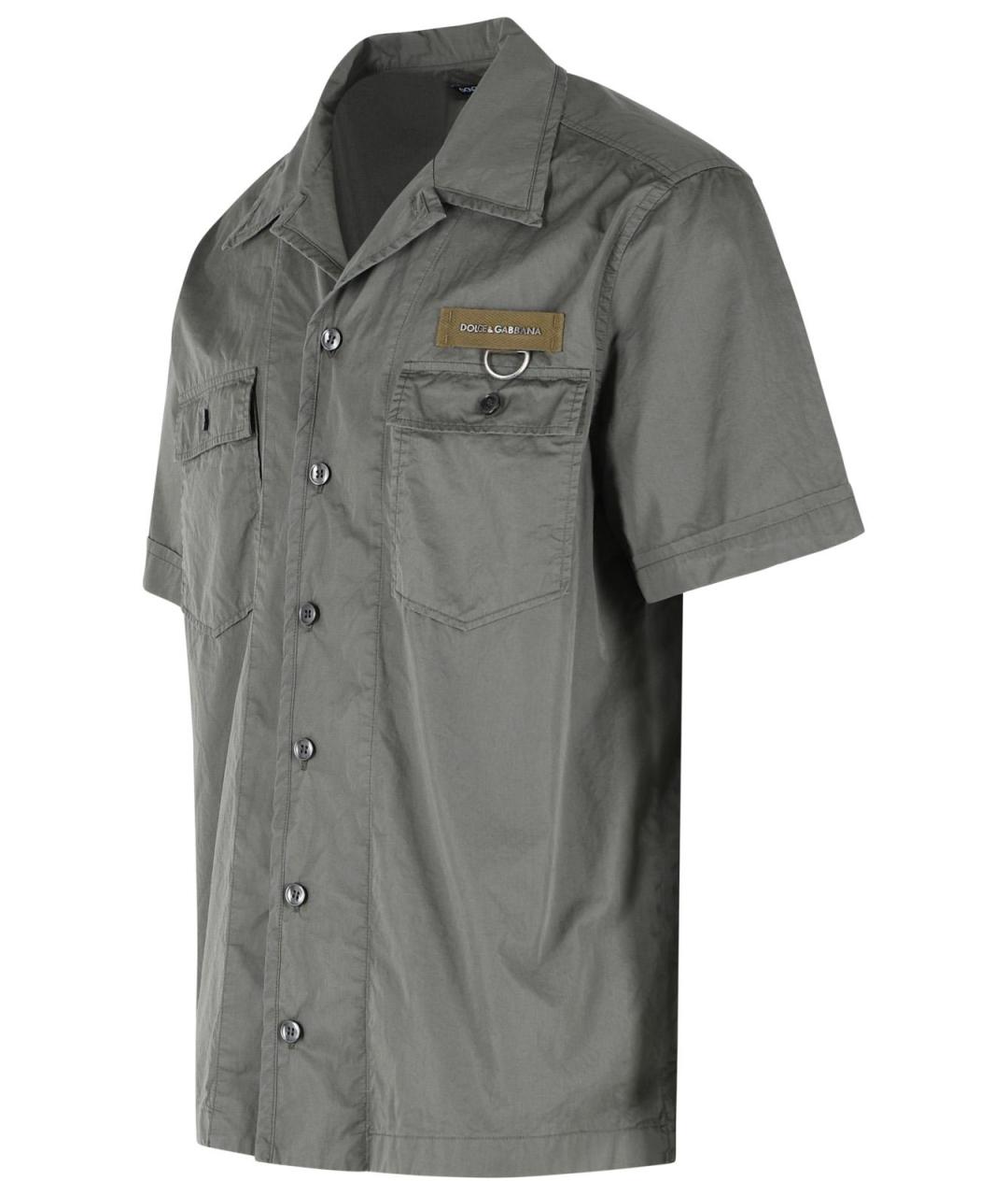 DOLCE&GABBANA Серая хлопковая кэжуал рубашка, фото 2