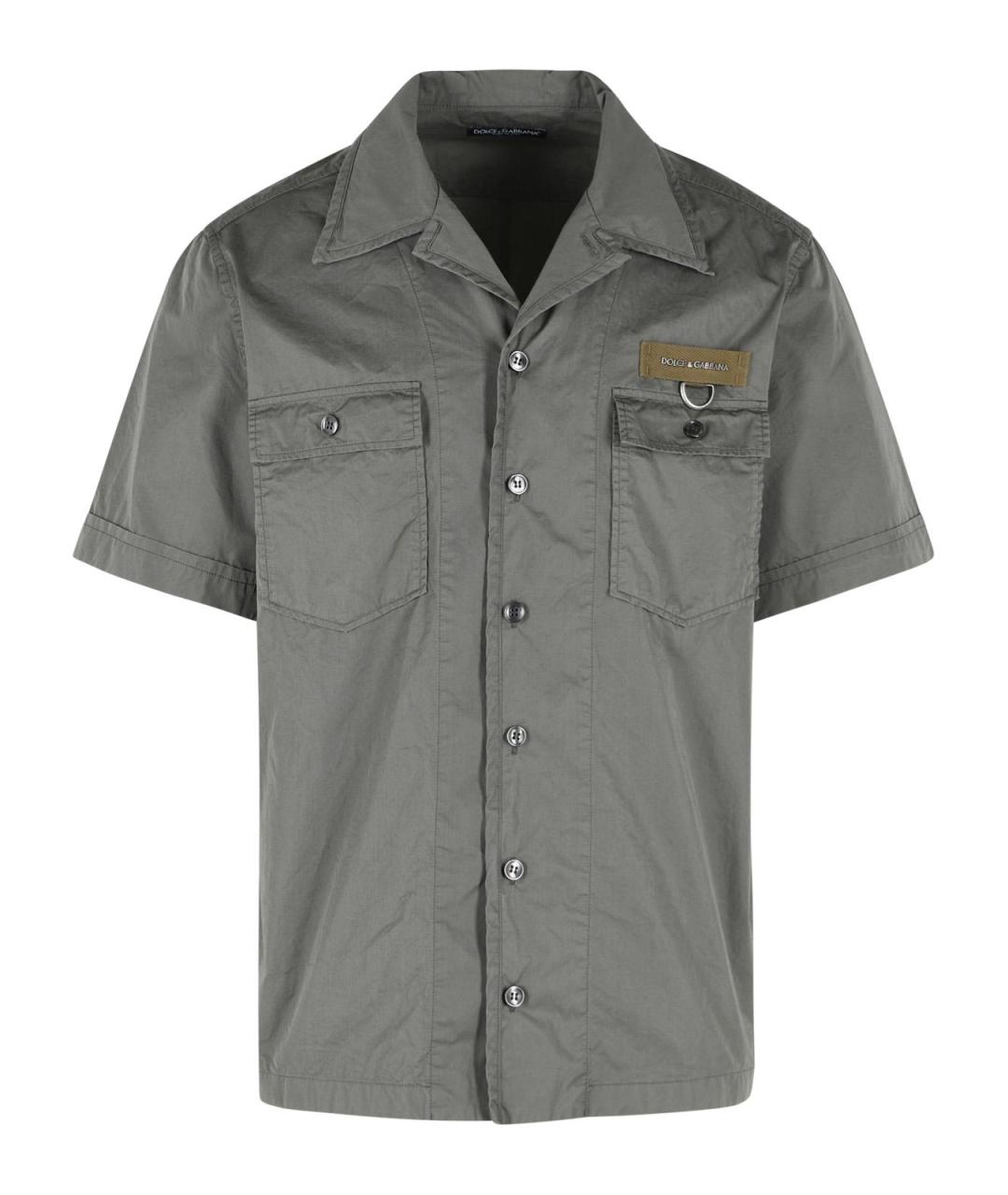 DOLCE&GABBANA Серая хлопковая кэжуал рубашка, фото 1