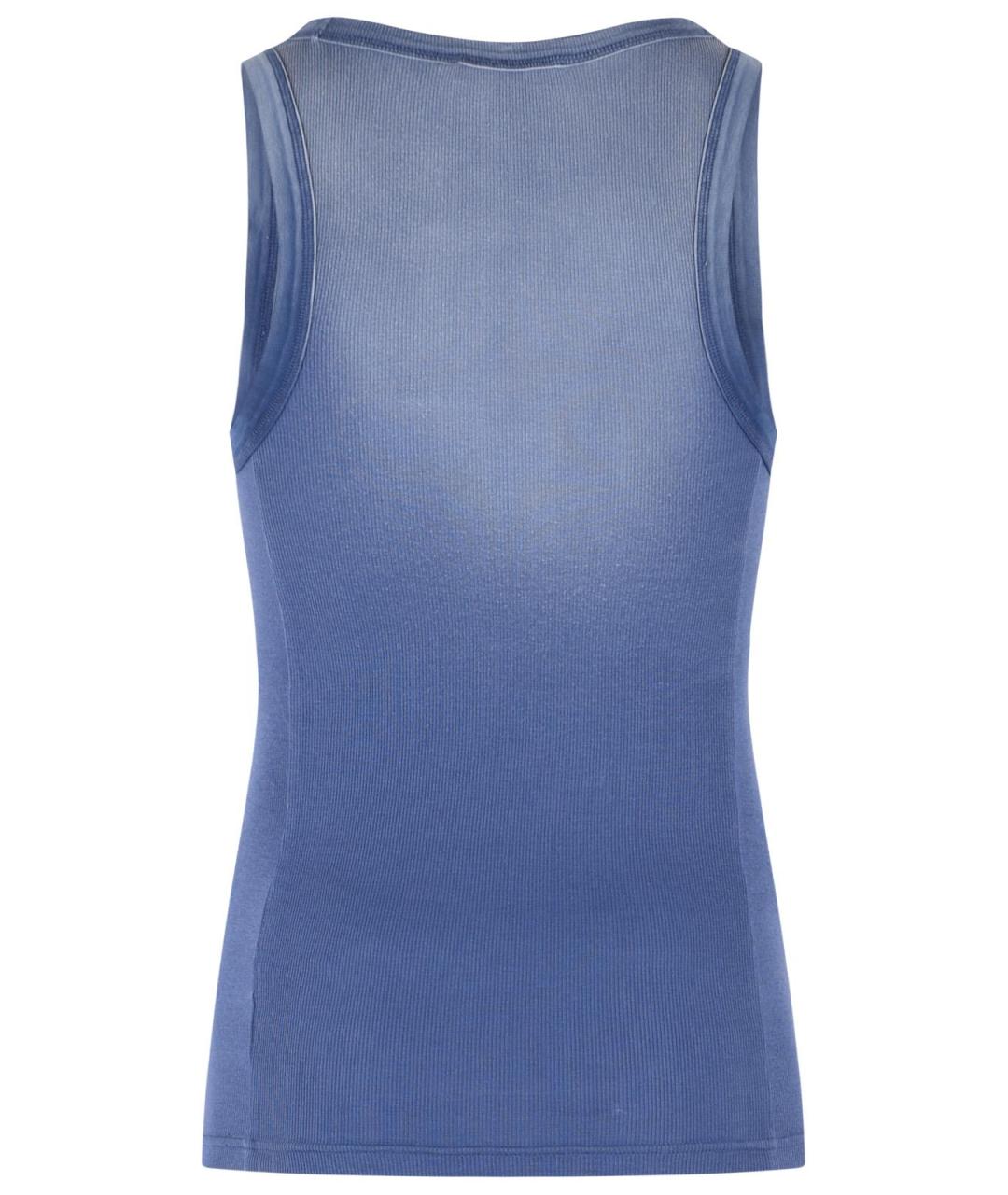 ACNE STUDIOS Темно-синяя хлопковая майка, фото 3