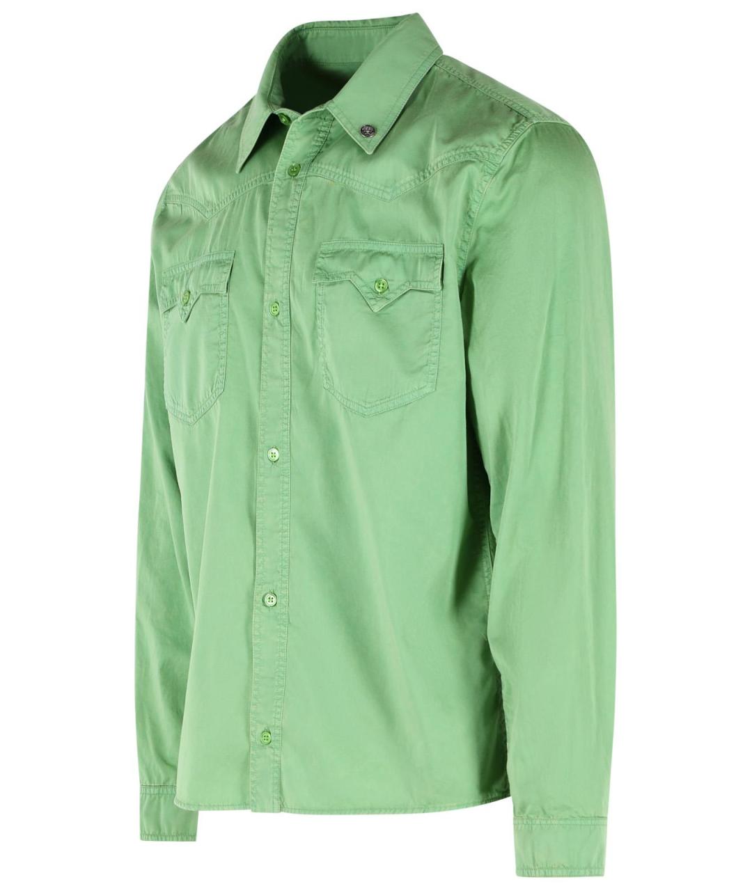 VERSACE Зеленая хлопковая кэжуал рубашка, фото 2