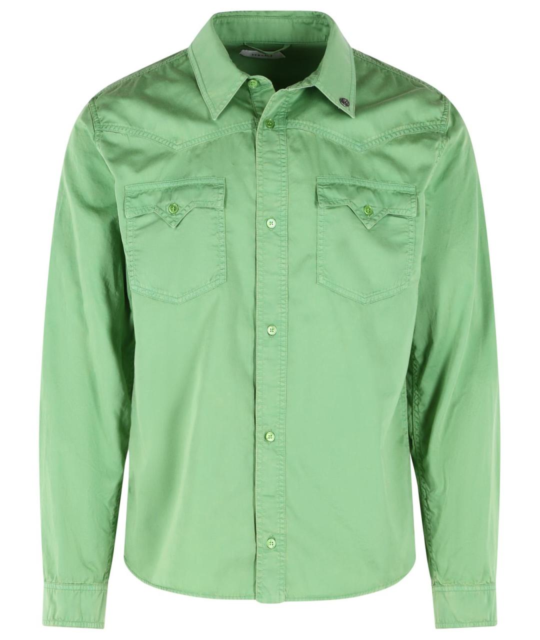 VERSACE Зеленая хлопковая кэжуал рубашка, фото 1