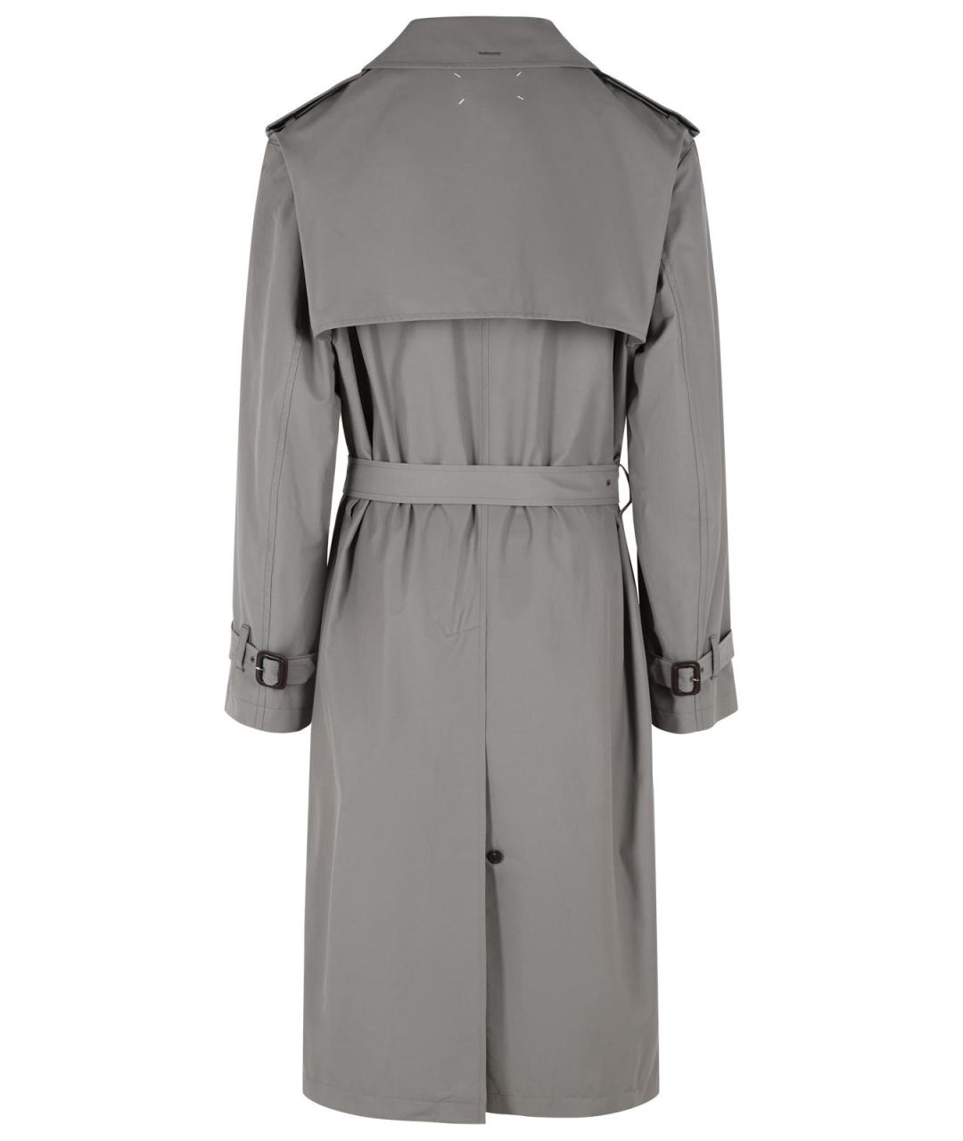 MAISON MARGIELA Серый хлопковый тренч / плащ, фото 3