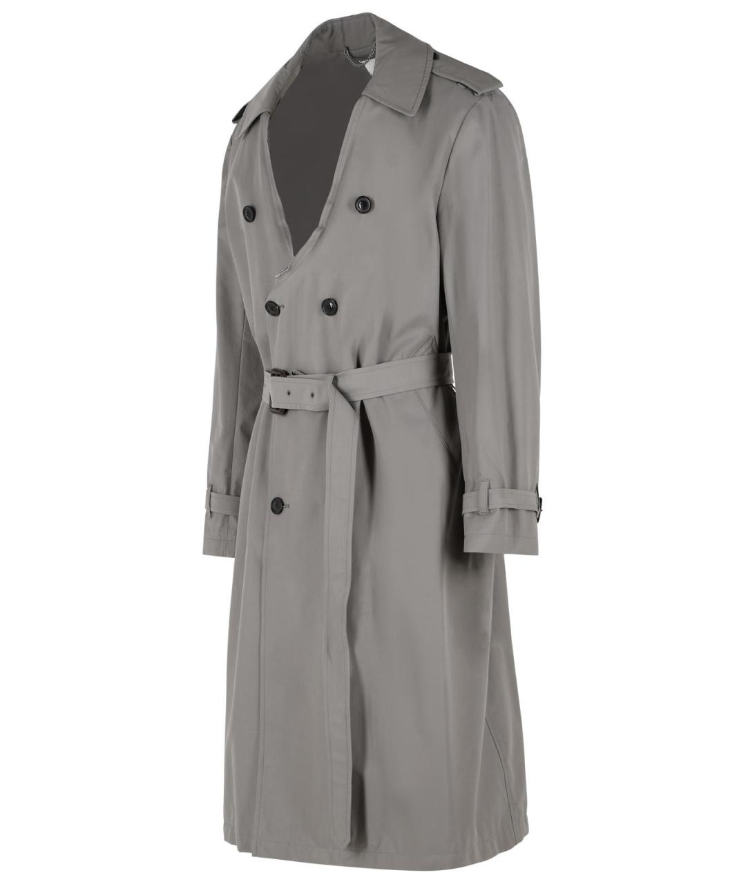 MAISON MARGIELA Серый хлопковый тренч / плащ, фото 2