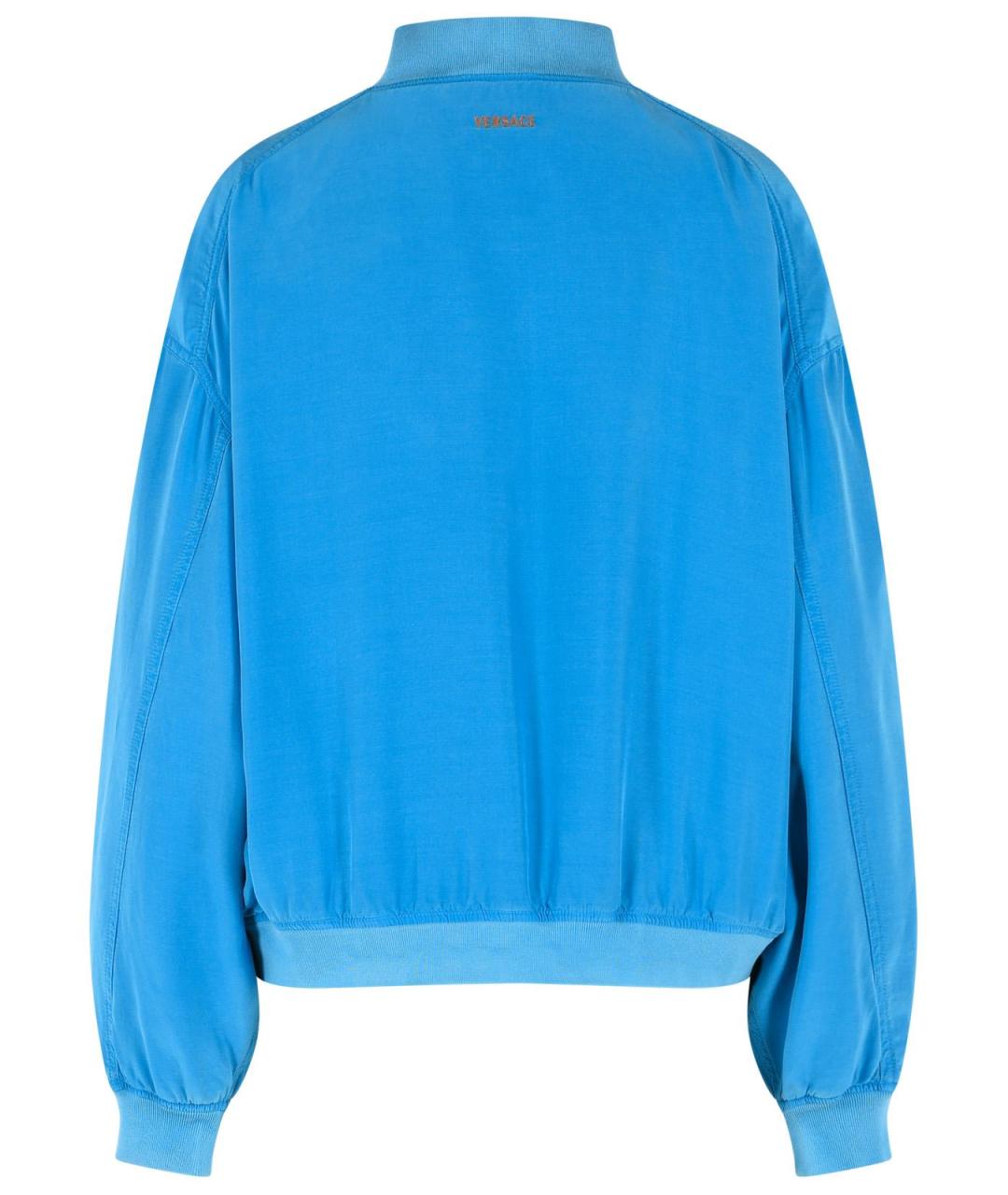 VERSACE Голубая шелковая куртка, фото 3