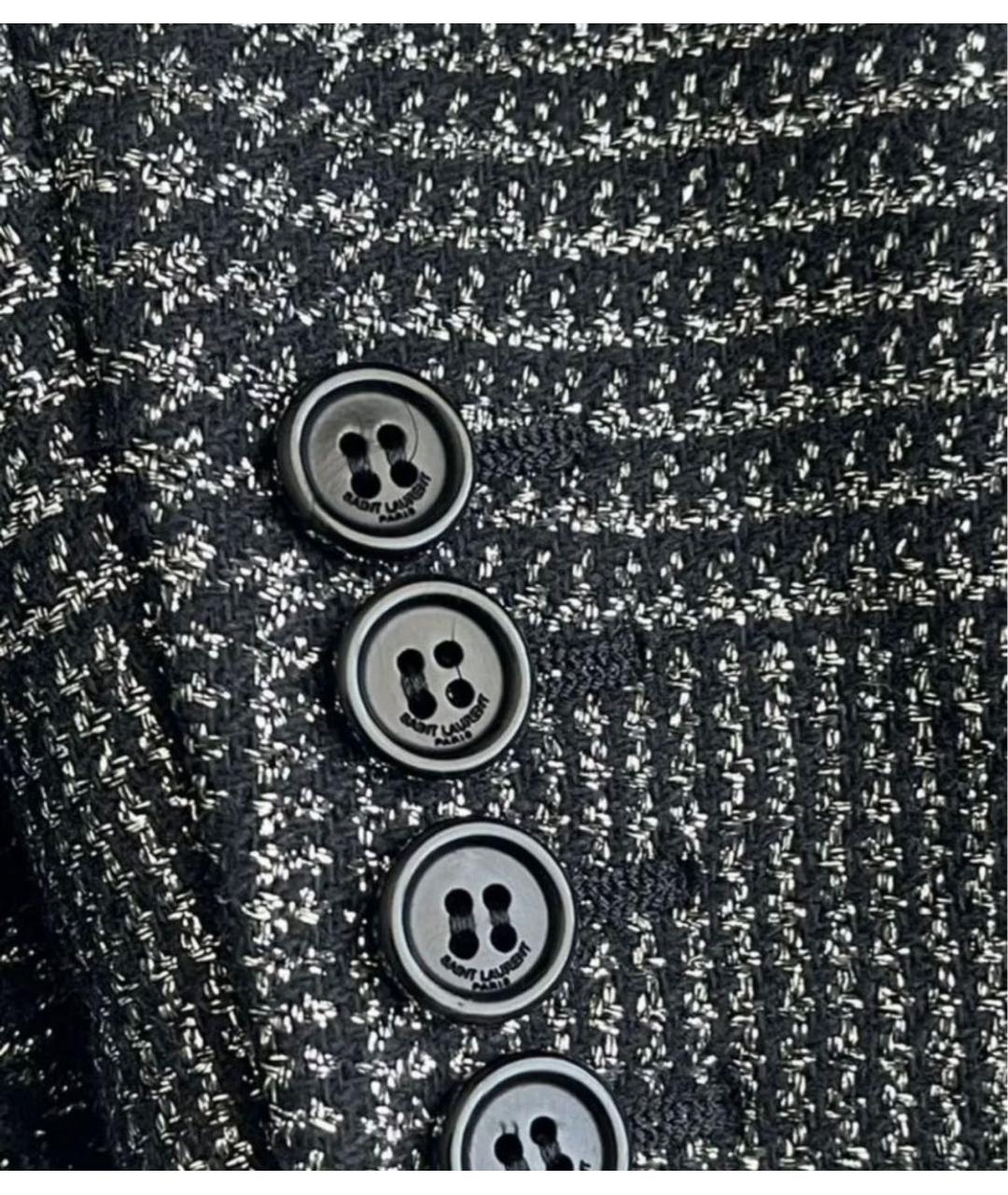 SAINT LAURENT Антрацитовый вискозный жакет/пиджак, фото 3