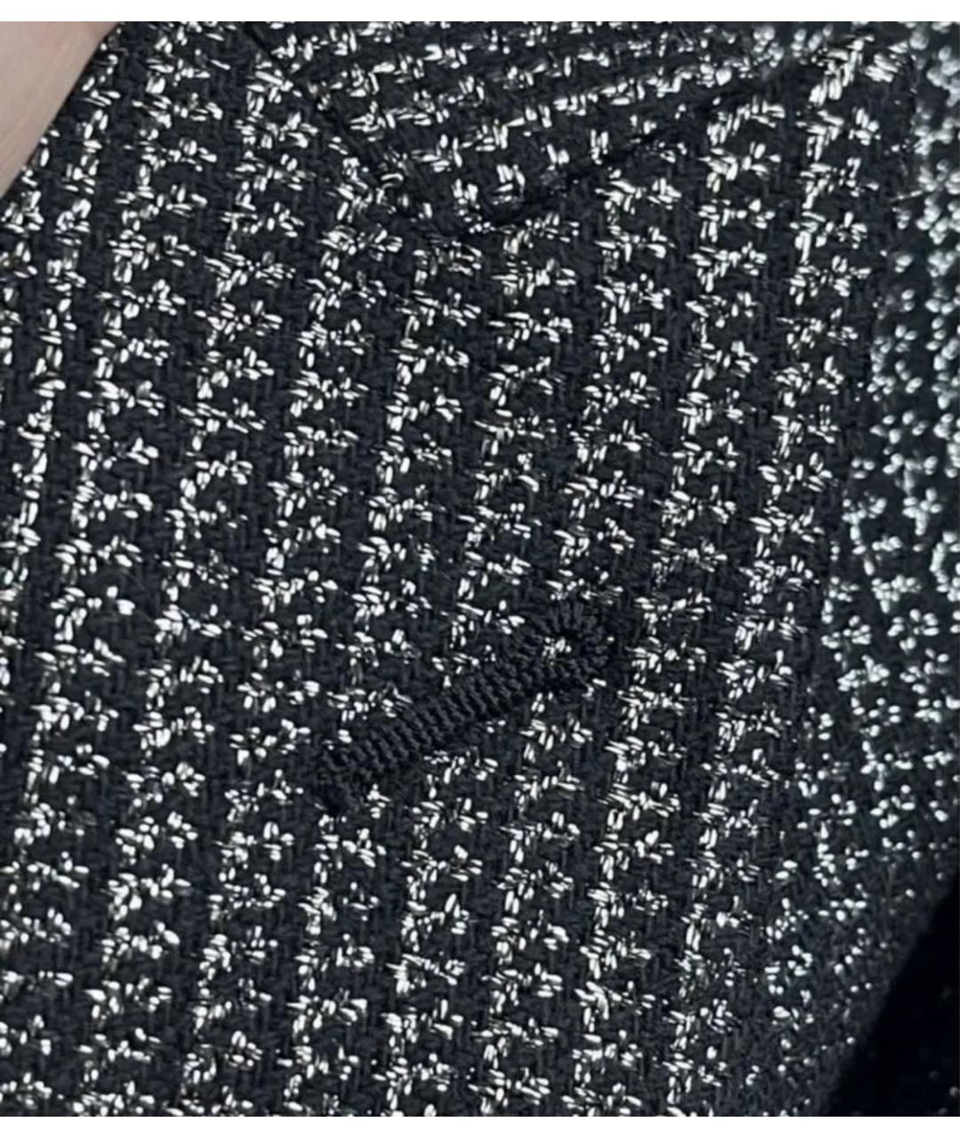 SAINT LAURENT Антрацитовый вискозный жакет/пиджак, фото 8