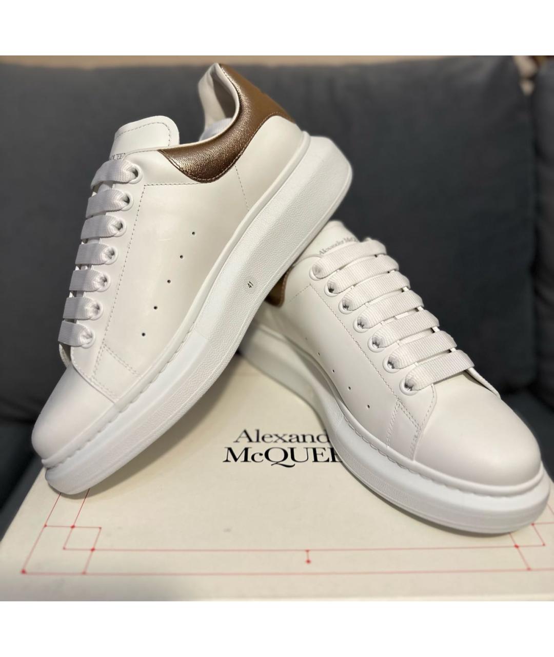 ALEXANDER MCQUEEN Белые кожаные кроссовки, фото 6