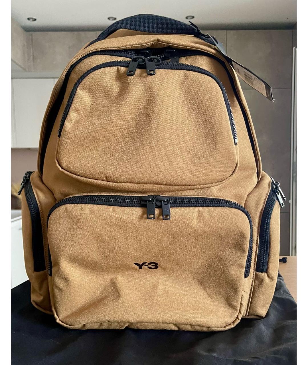 Y-3 Бежевый тканевый рюкзак, фото 9
