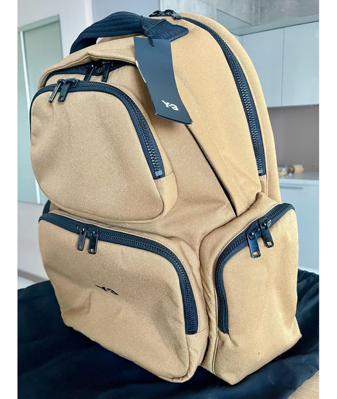 Y-3 Бежевый тканевый рюкзак, фото 2