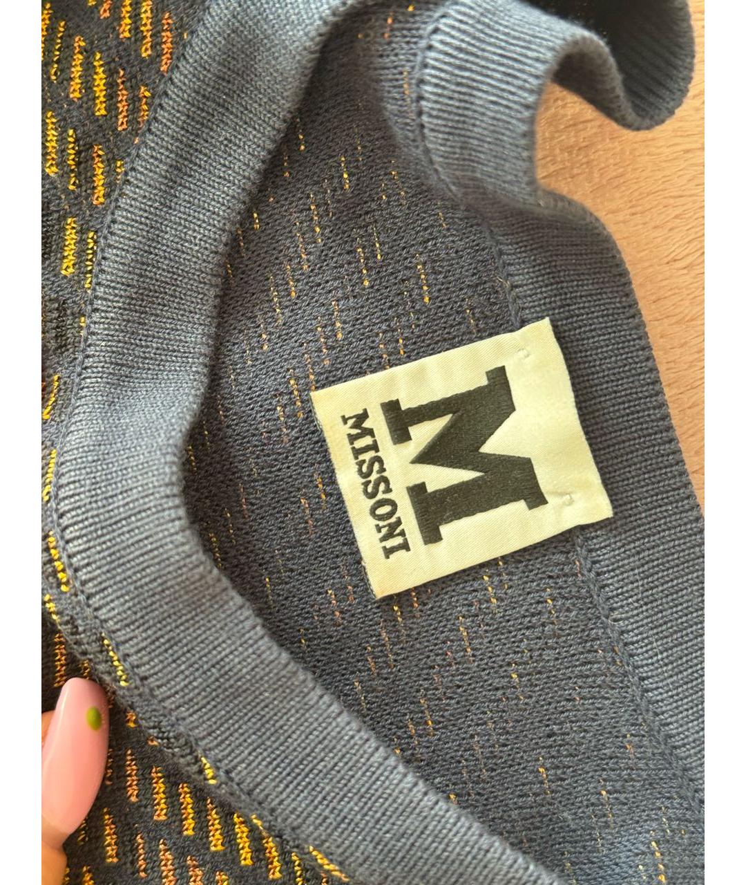 MISSONI Темно-синее хлопковое повседневное платье, фото 3