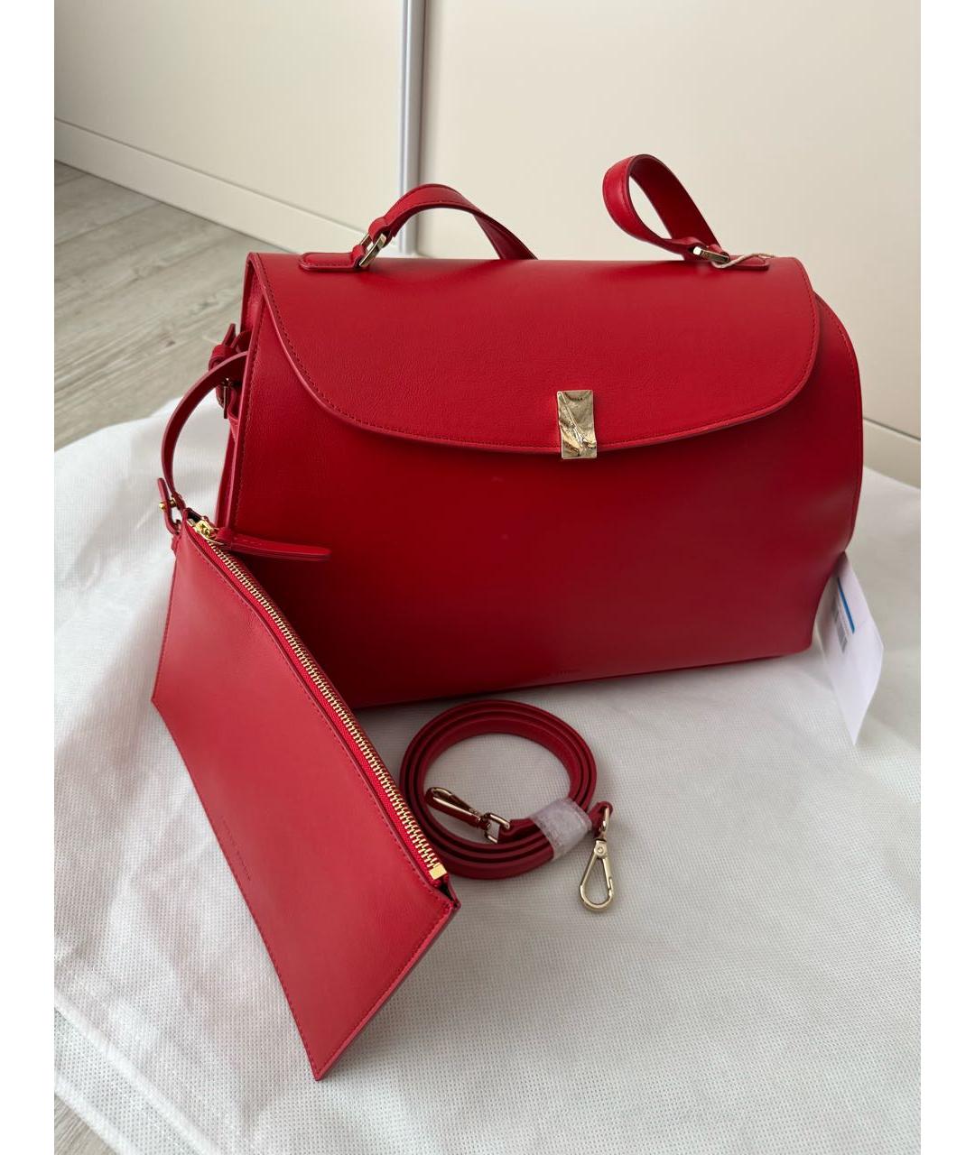 LOULOU STUDIO Красная кожаная сумка через плечо, фото 2