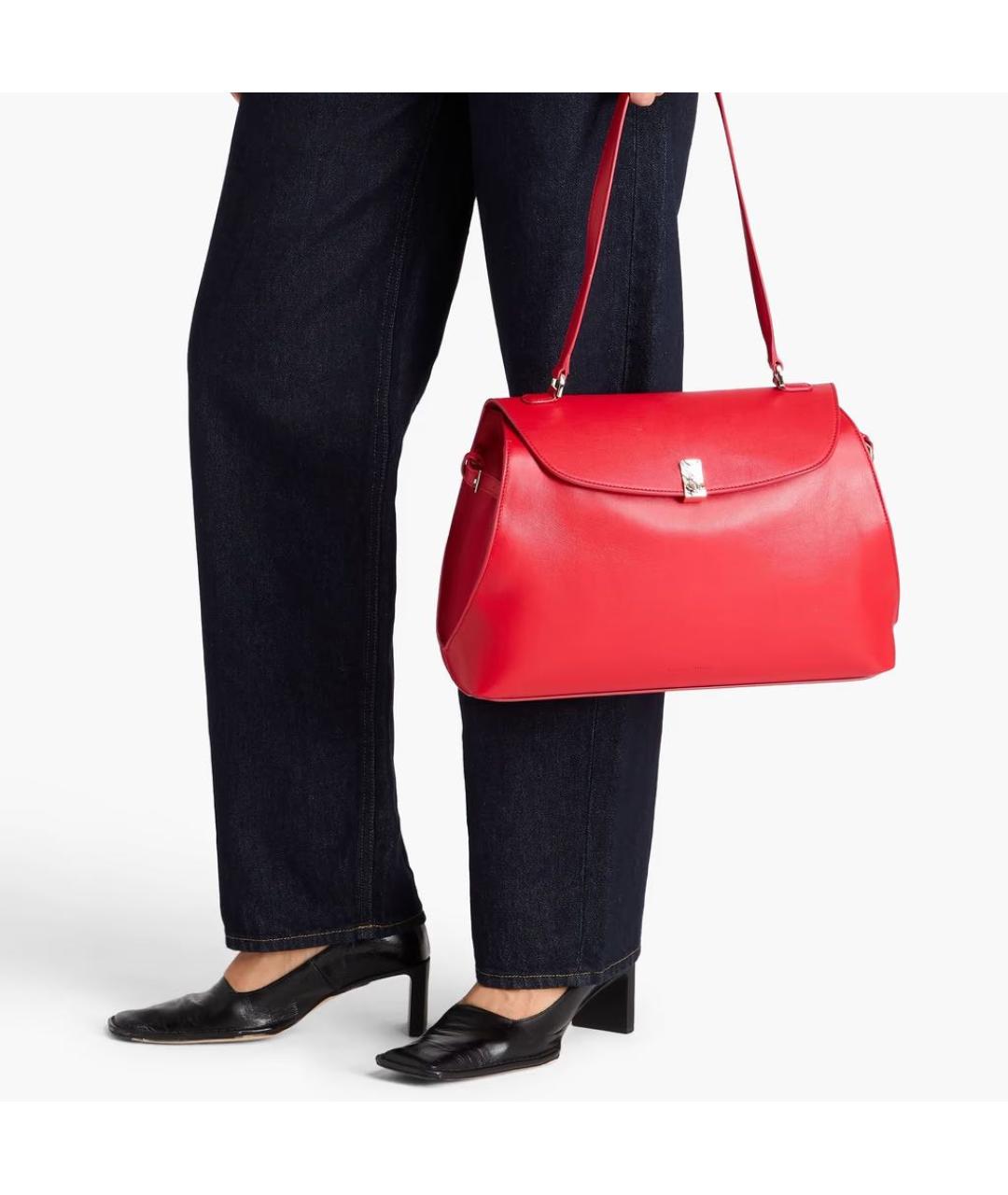 LOULOU STUDIO Красная кожаная сумка через плечо, фото 4