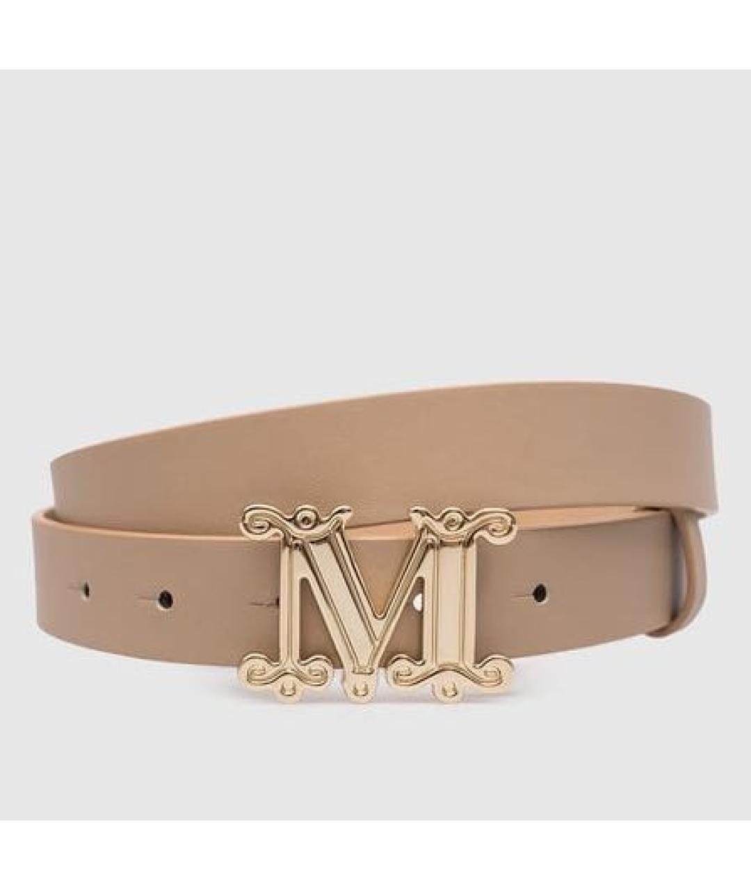 MAX MARA Бежевый кожаный ремень, фото 5
