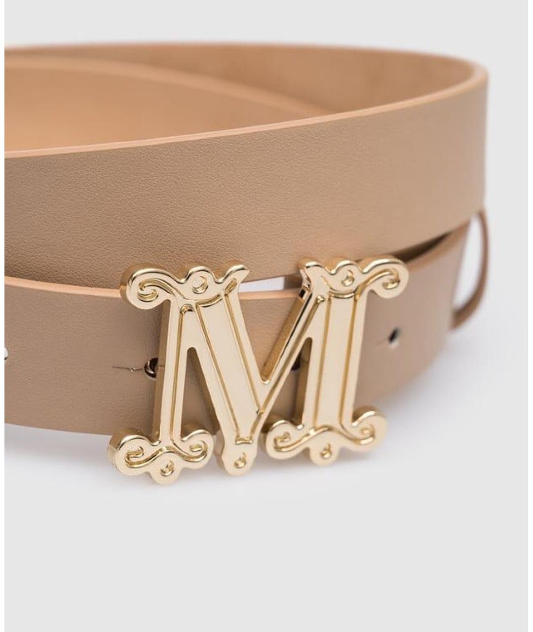 MAX MARA Бежевый кожаный ремень, фото 4