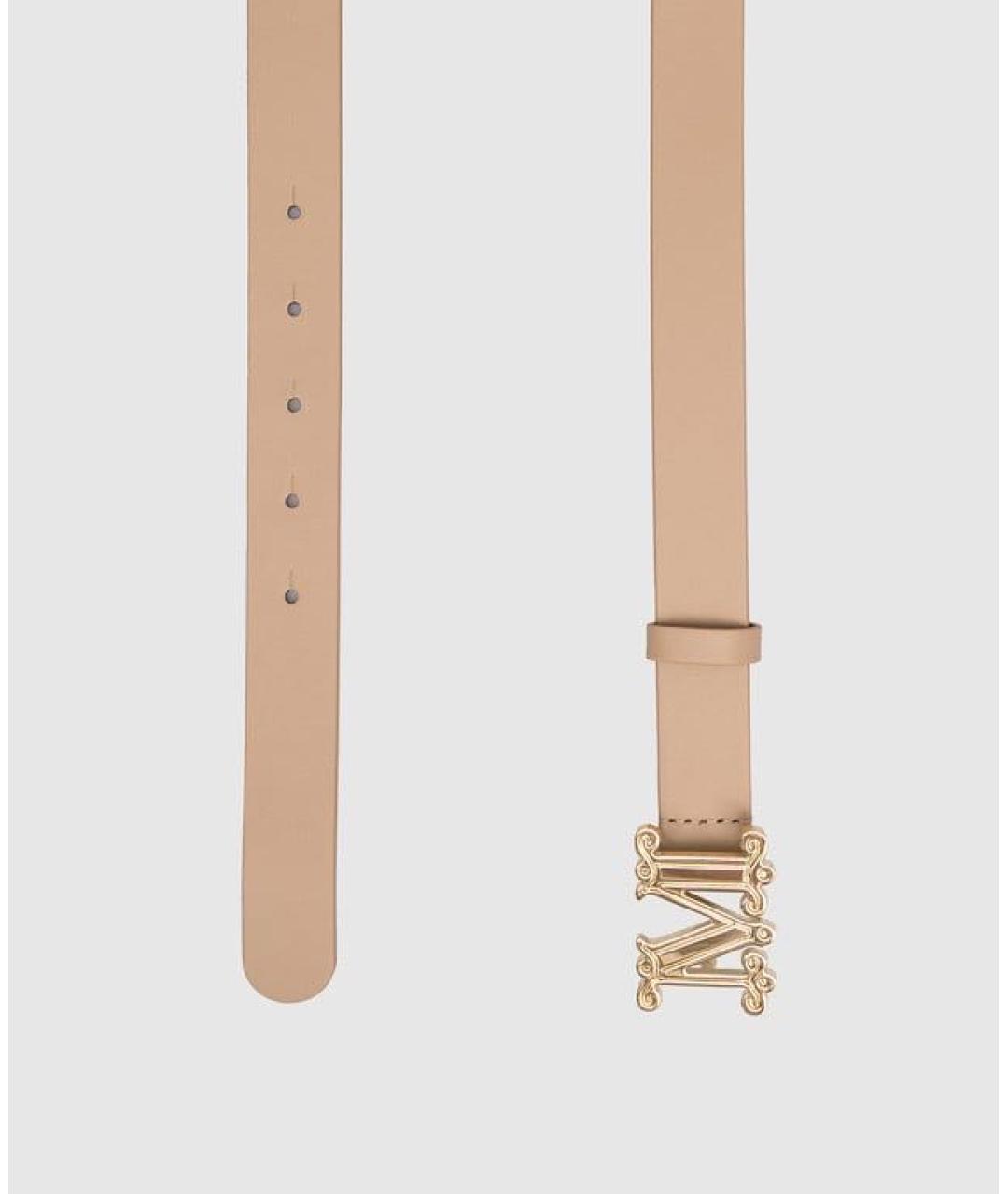 MAX MARA Бежевый кожаный ремень, фото 3