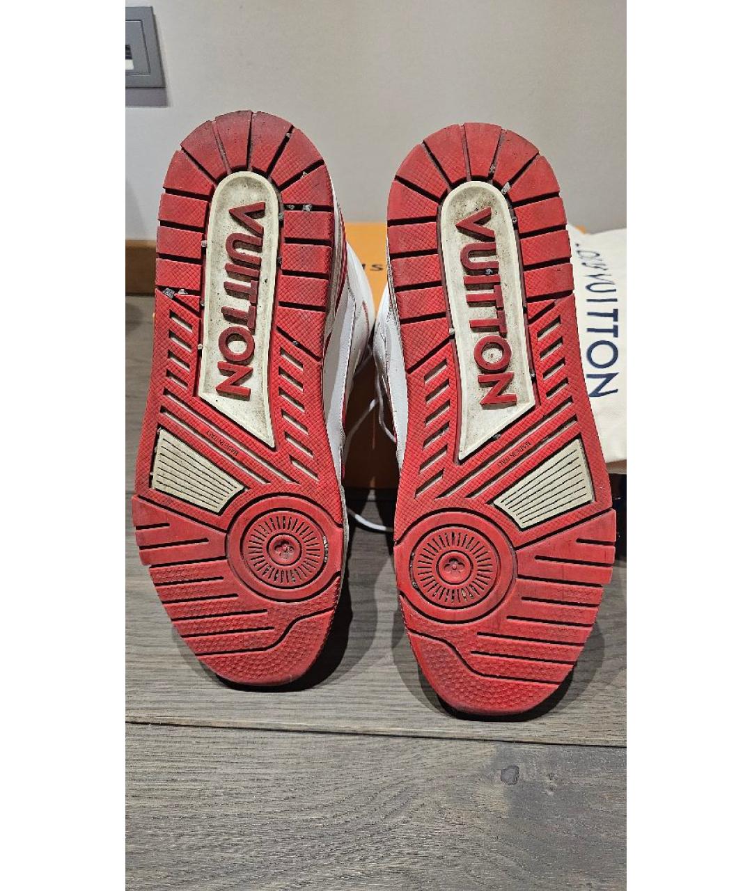 LOUIS VUITTON Белые кожаные высокие кроссовки / кеды, фото 3