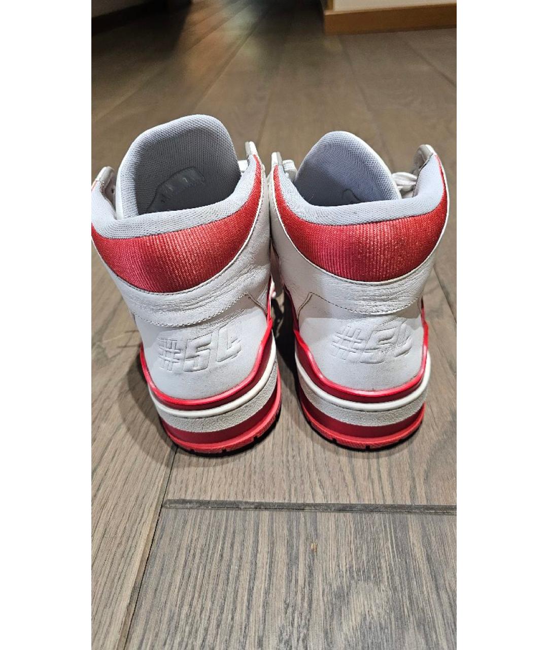 LOUIS VUITTON Белые кожаные высокие кроссовки / кеды, фото 4