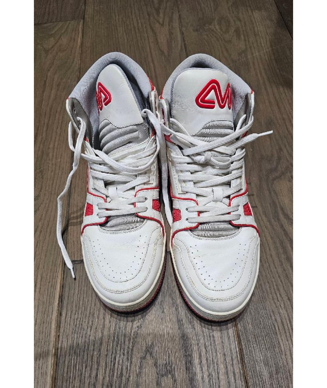 LOUIS VUITTON Белые кожаные высокие кроссовки / кеды, фото 2