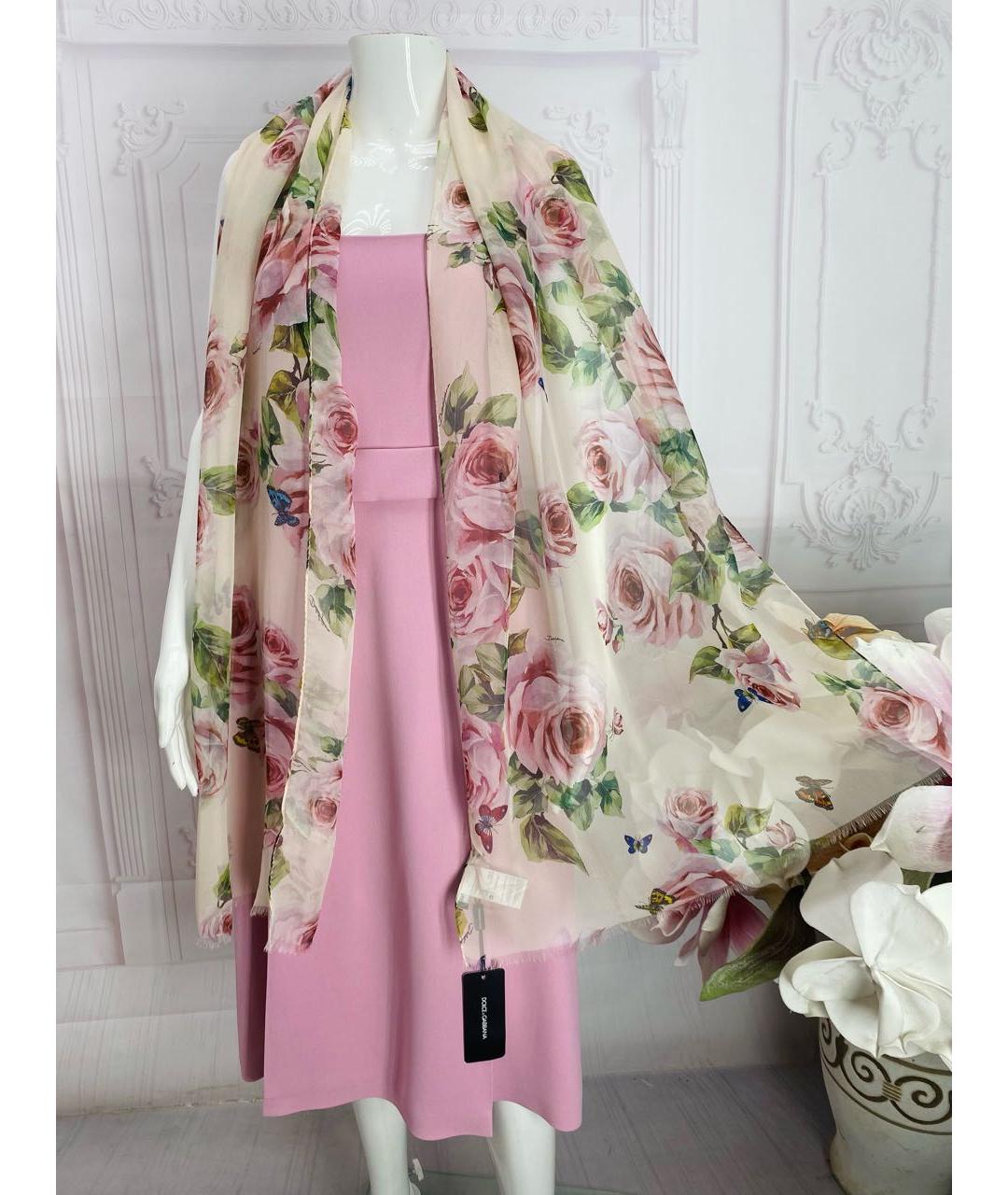 DOLCE&GABBANA Розовый шелковый платок, фото 5