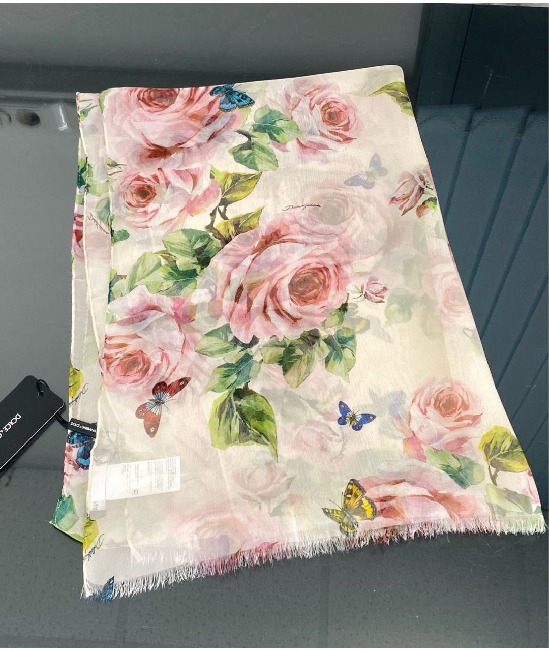 DOLCE&GABBANA Розовый шелковый платок, фото 9