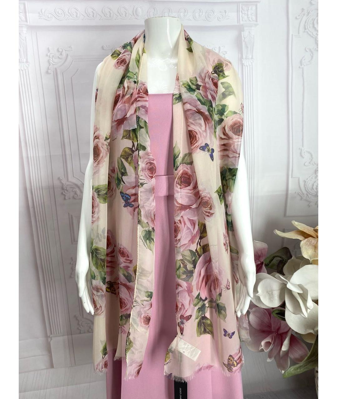 DOLCE&GABBANA Розовый шелковый платок, фото 8