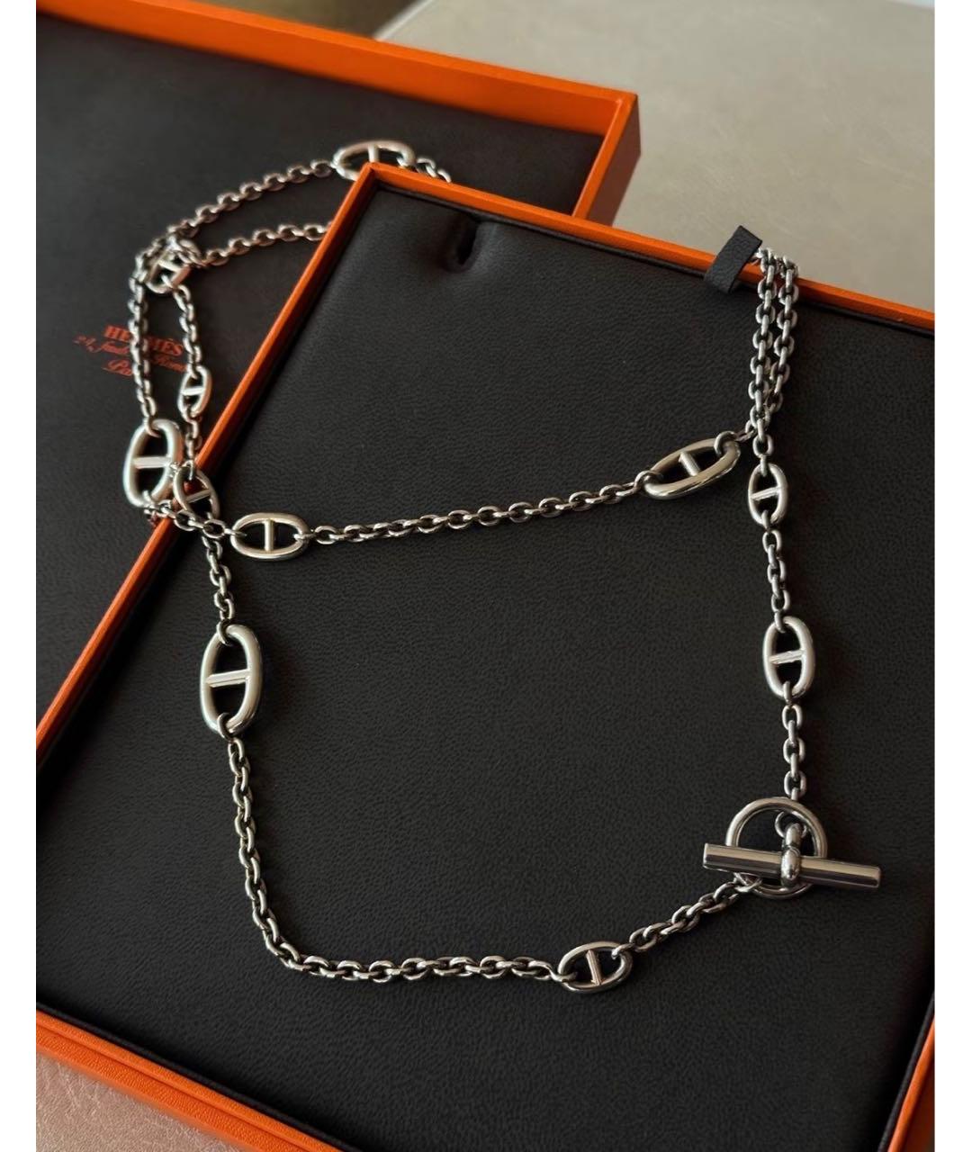 HERMES Серебряное серебряное колье, фото 3
