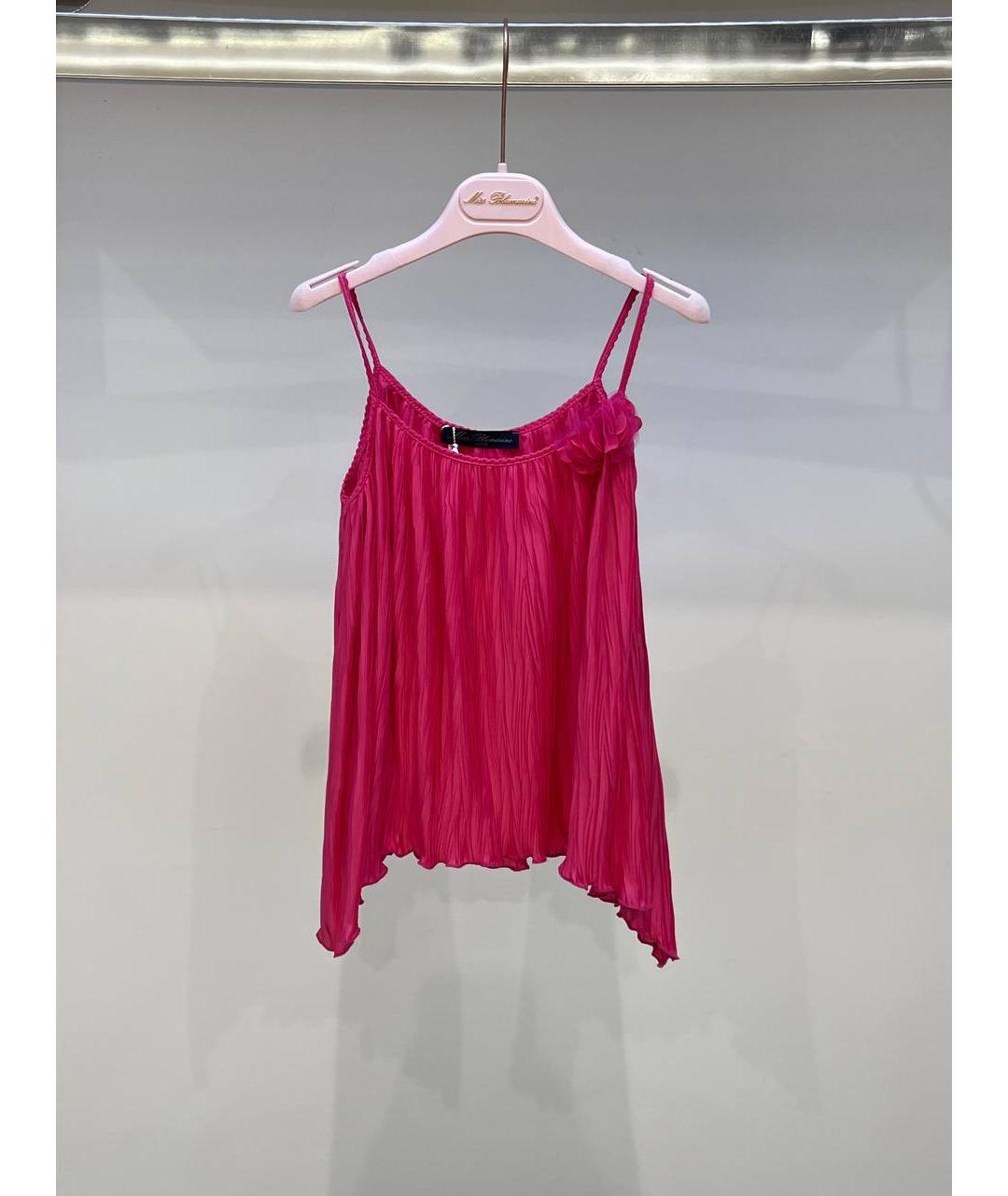 MISS BLUMARINE Розовый полиэстеровый детская футболка / топ, фото 4