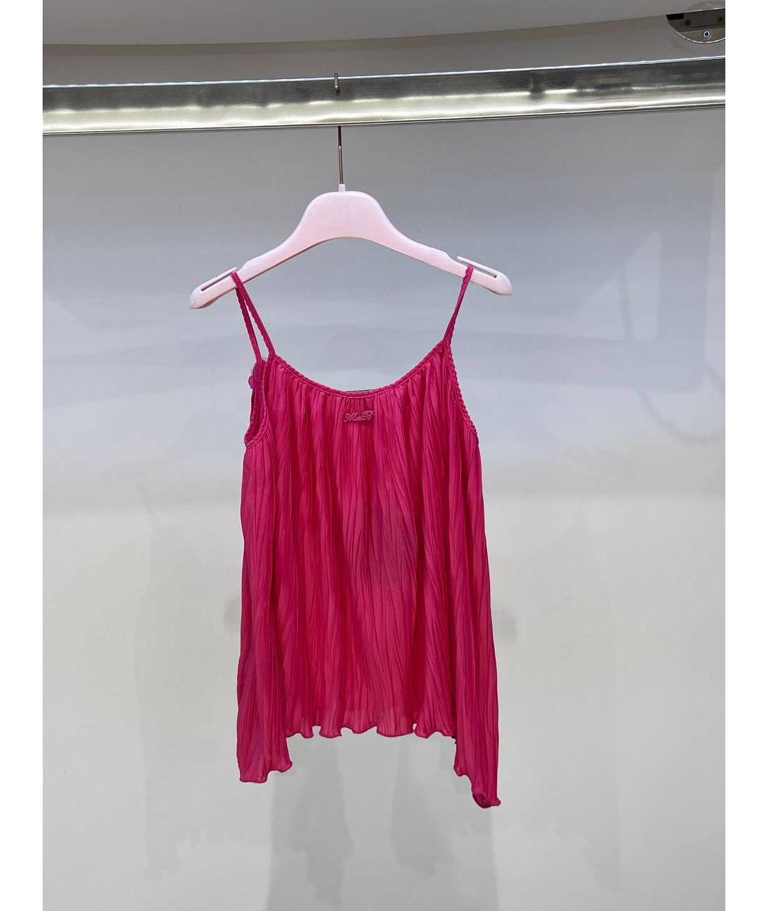 MISS BLUMARINE Розовый полиэстеровый детская футболка / топ, фото 3