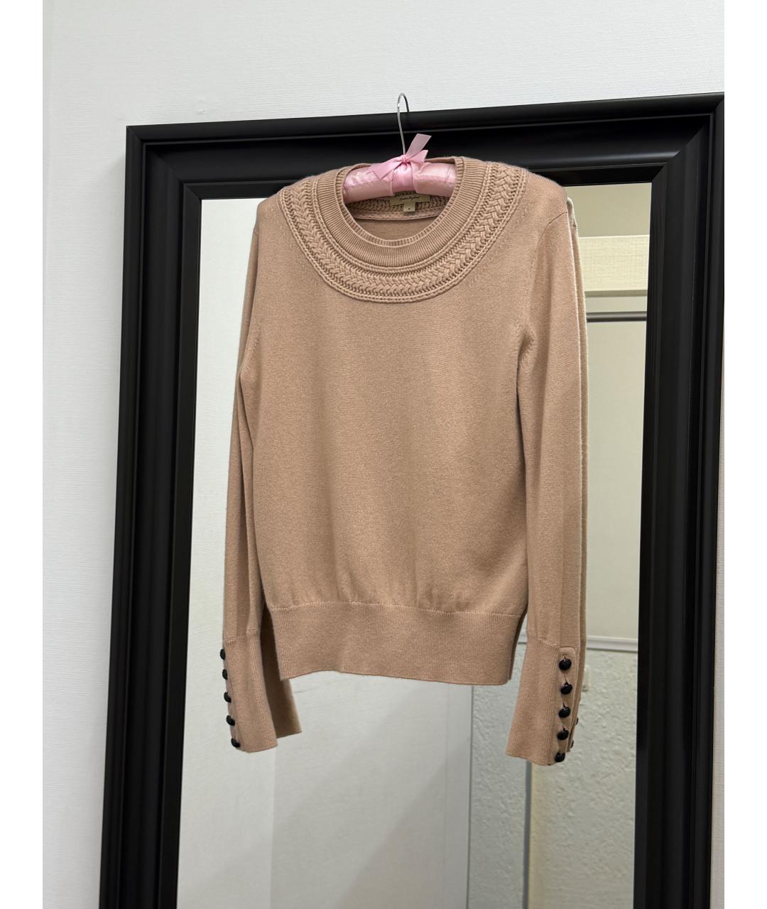 BURBERRY Бежевый кашемировый джемпер / свитер, фото 9