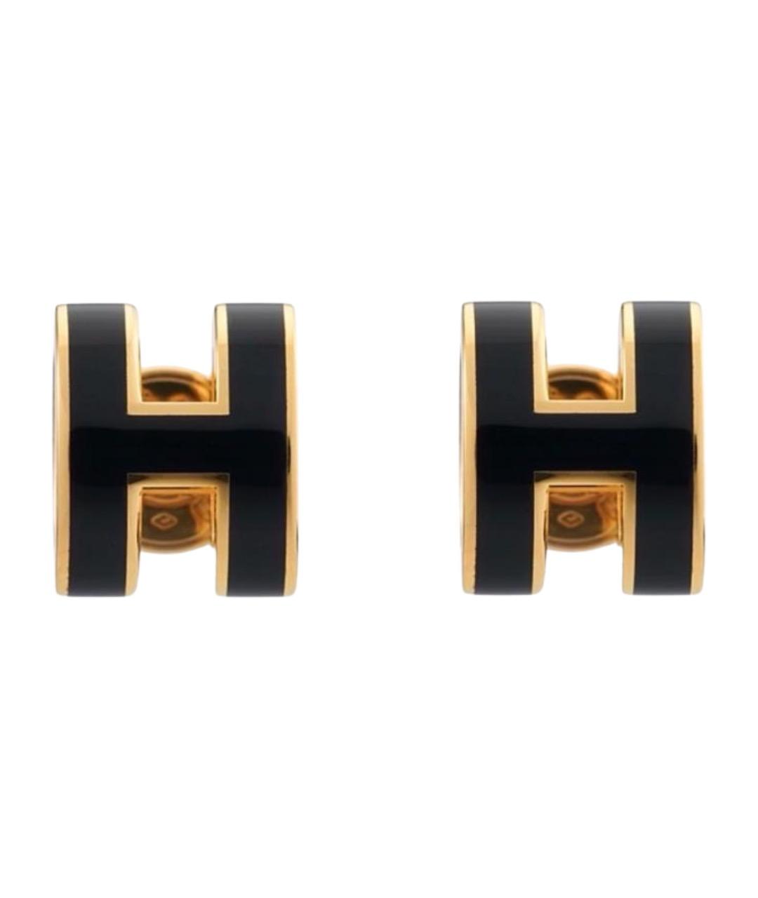 HERMES Черные серьги, фото 1