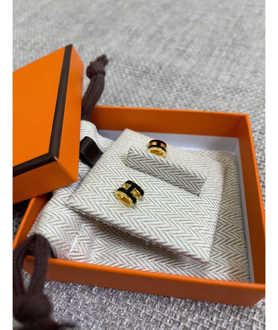 HERMES Черные серьги, фото 4