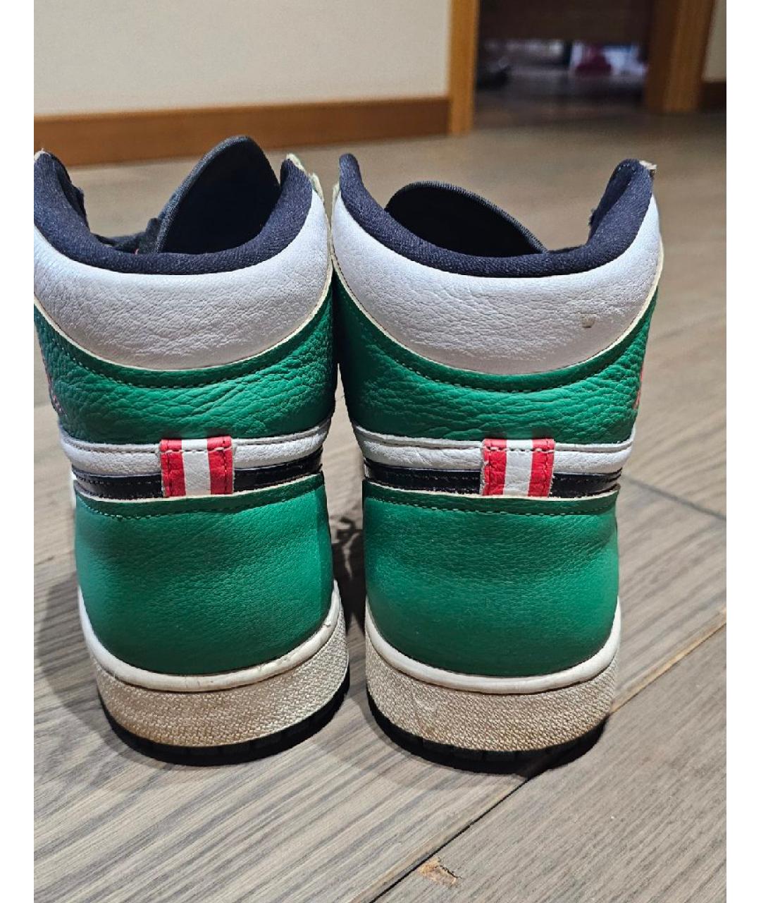 NIKE Белые кожаные высокие кроссовки / кеды, фото 4