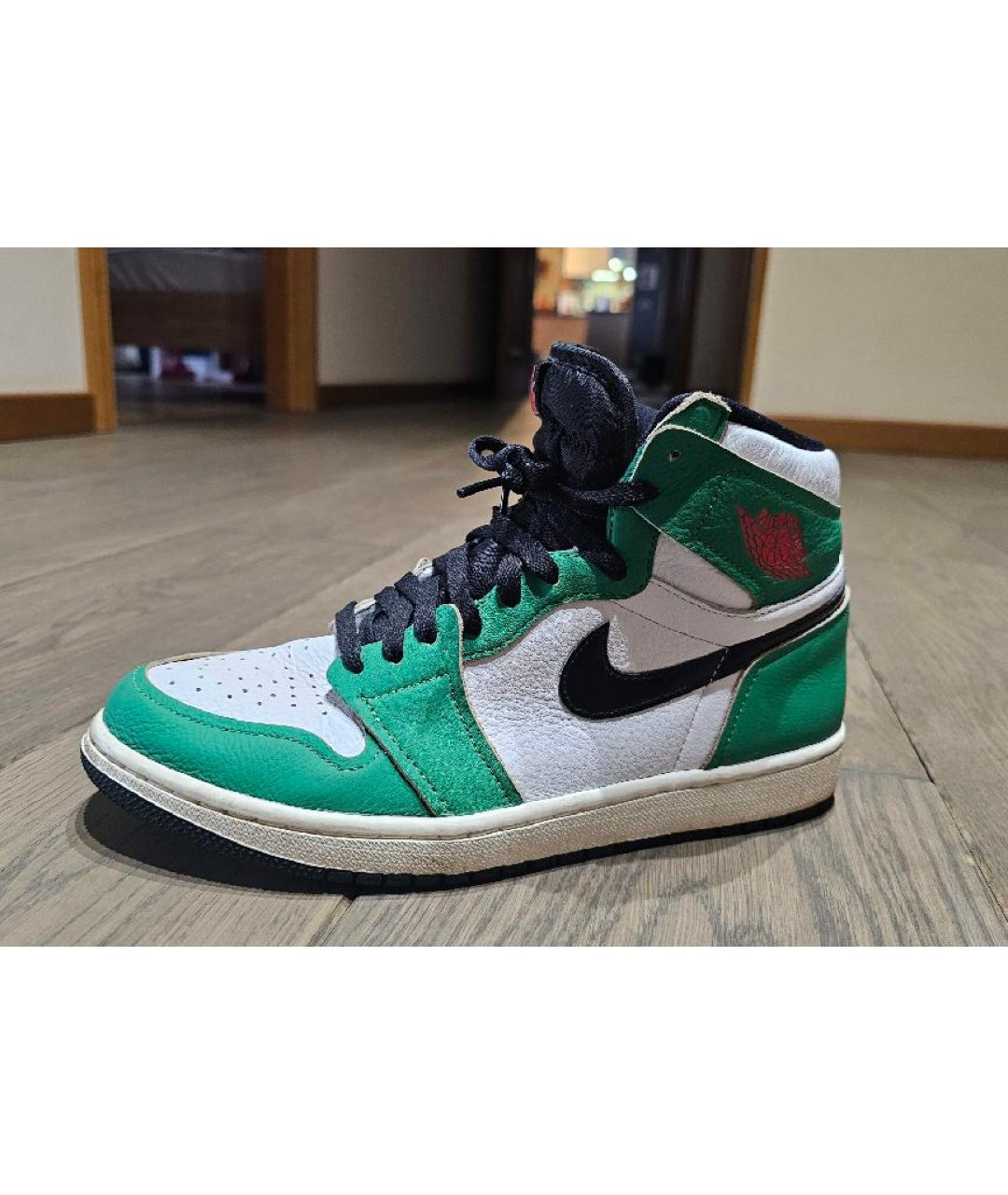 NIKE Белые кожаные высокие кроссовки / кеды, фото 6