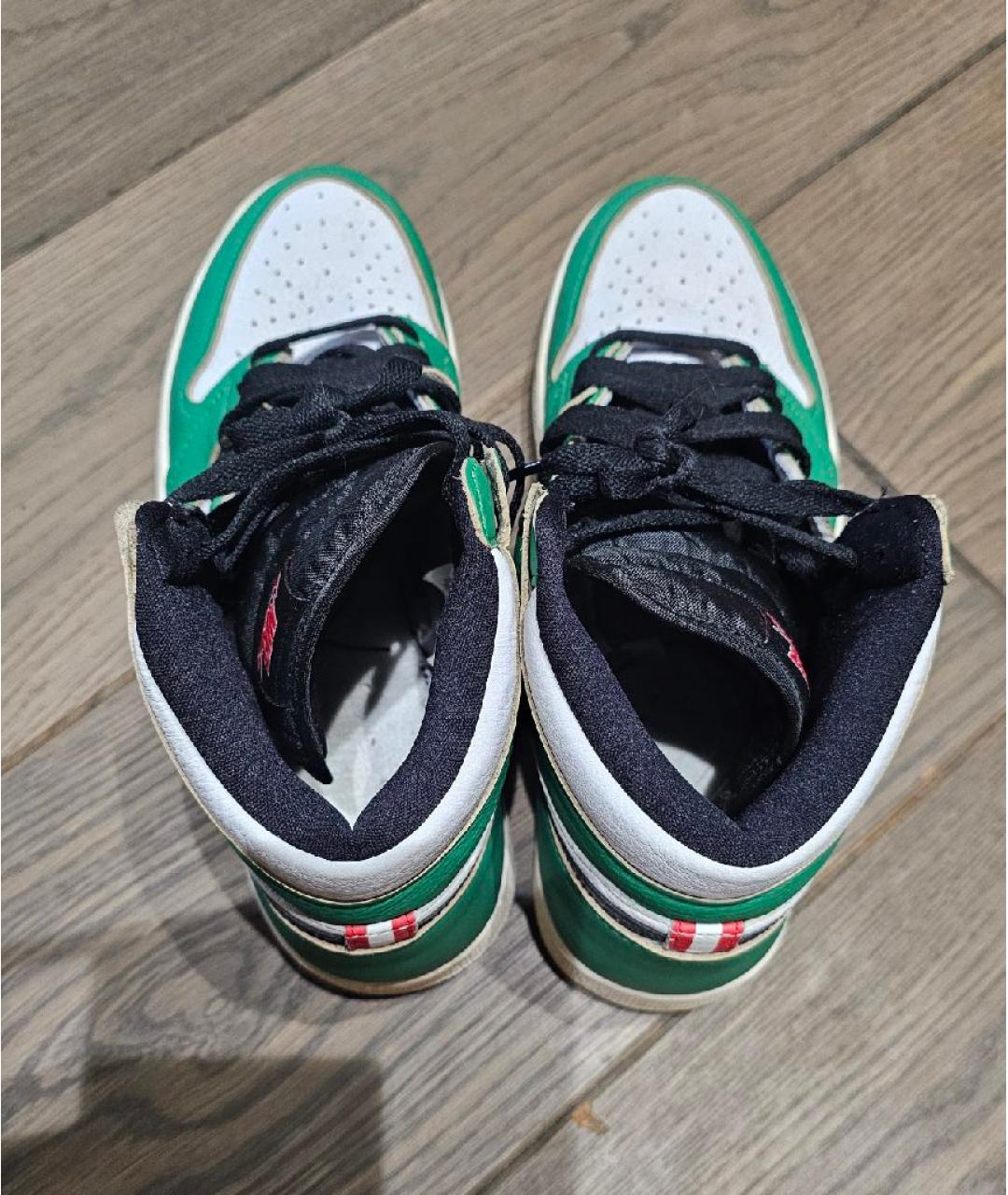 NIKE Белые кожаные высокие кроссовки / кеды, фото 3