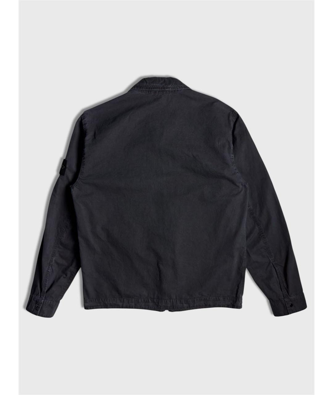 STONE ISLAND Темно-синяя хлопковая кэжуал рубашка, фото 2