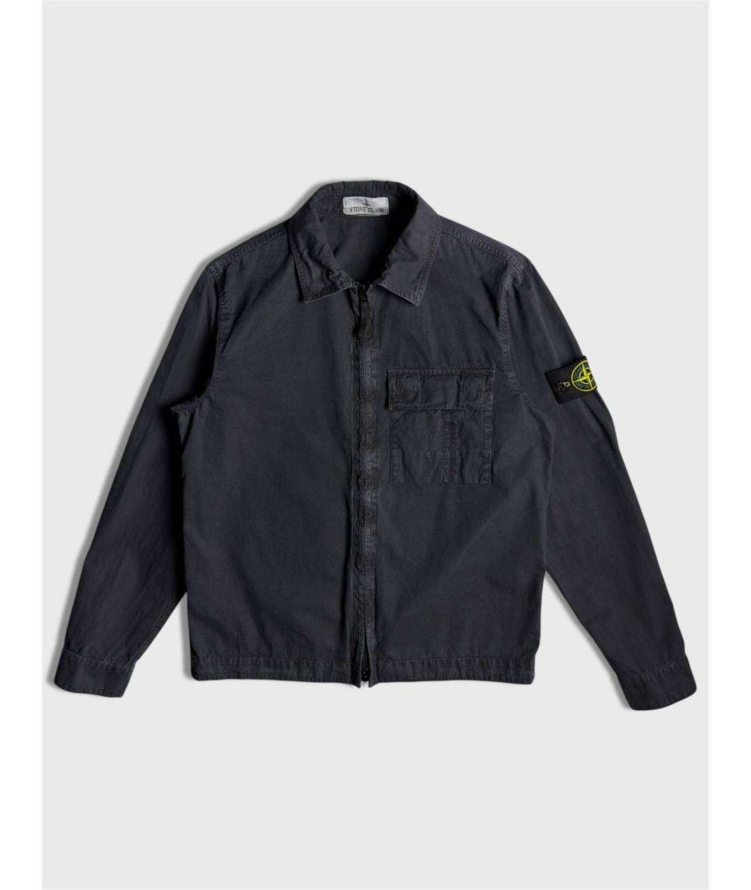 STONE ISLAND Темно-синяя хлопковая кэжуал рубашка, фото 6